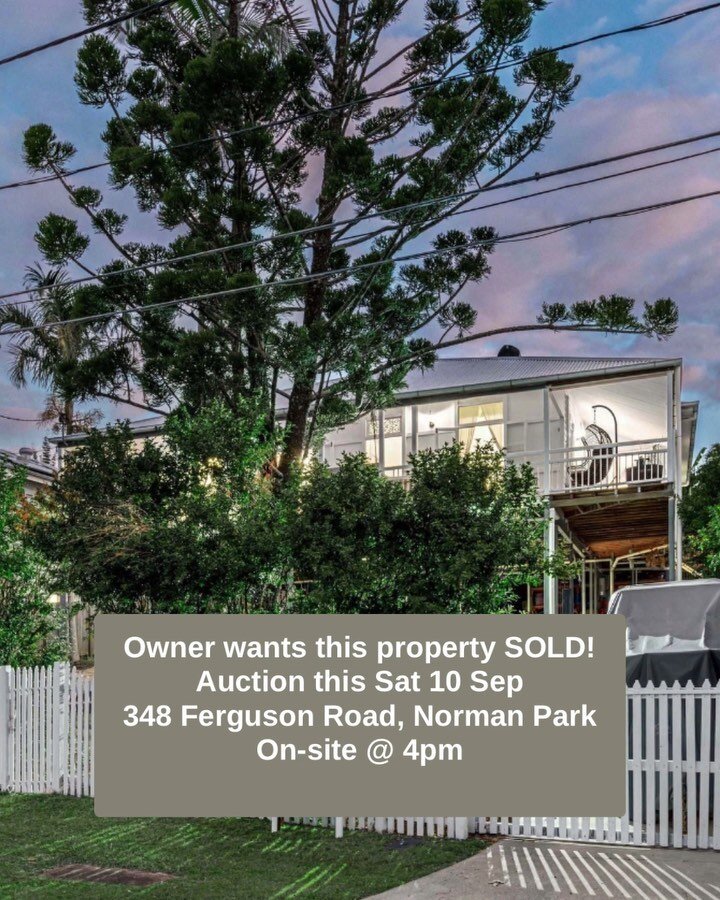 Auction this Sat 10 Sep
348 Ferguson Rd
Norman Park
On-site @ 4pm
Info call 
Paula Pearce
Place Estate Agents
0417433098

#familyhome #familyhouse #auctions #homedesign #homedecor #interiordesign #australia #realestate #hawthorne #camphill #normanpar