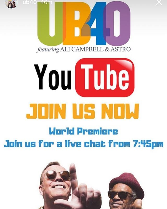 New Tune from @ub40 &lsquo;Lean On Me&rsquo; in Aid of the NHS. Enjoy, Stay Home, Stay Safe.

https://youtu.be/-eNlL6m3BGc
