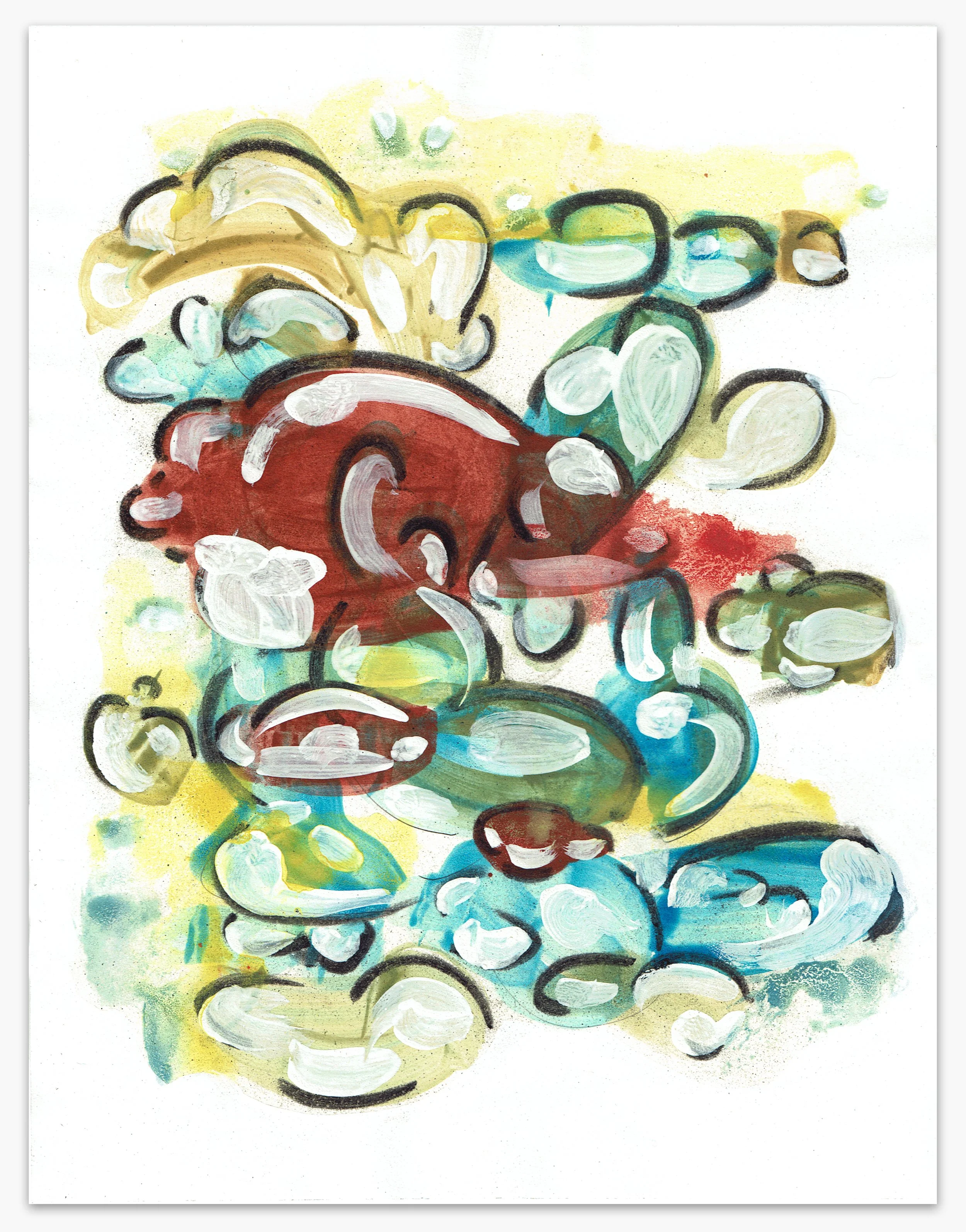 "Bushel 3"  |  8.5"x11"  |  Acrylic, Charcoal, Chalk  |  2022