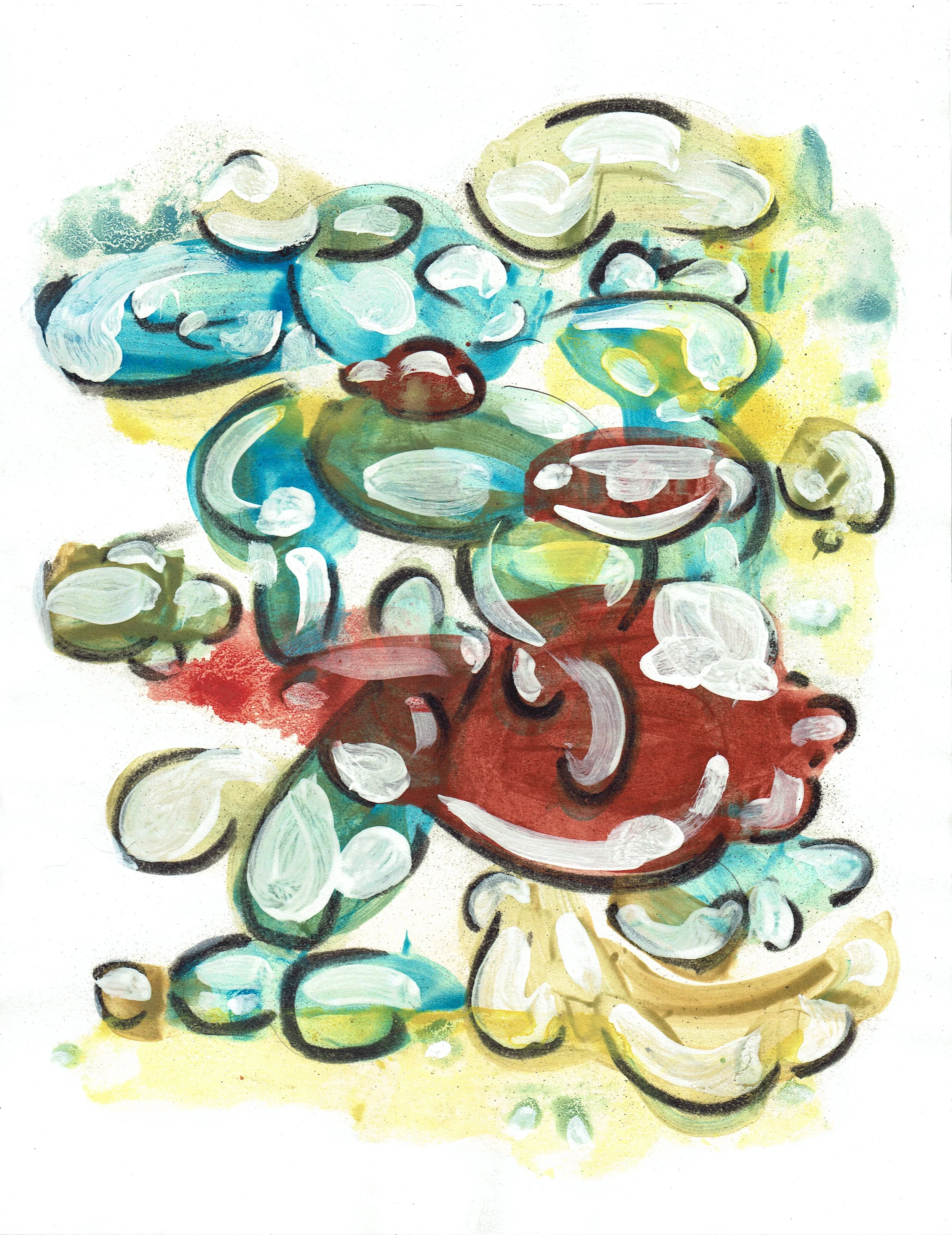 "Bushel 3"  |  8.5"x11"  |  Watercolor, Acrylic, Charcoal, Chalk  |  2022