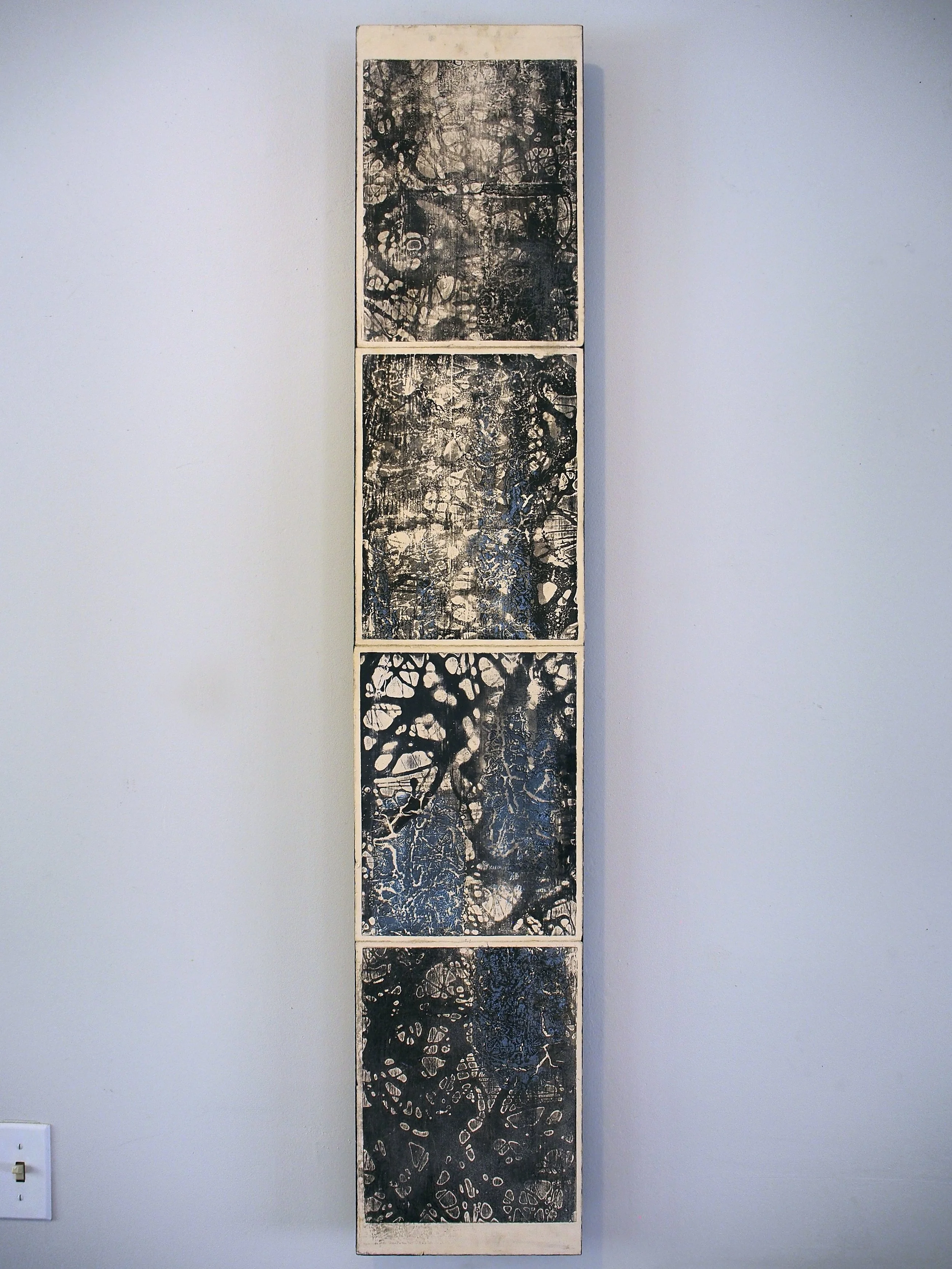 "Untitled"  |  11" x 36"  |  Wood, Woodblock Prints  |  2012  (SOLD)