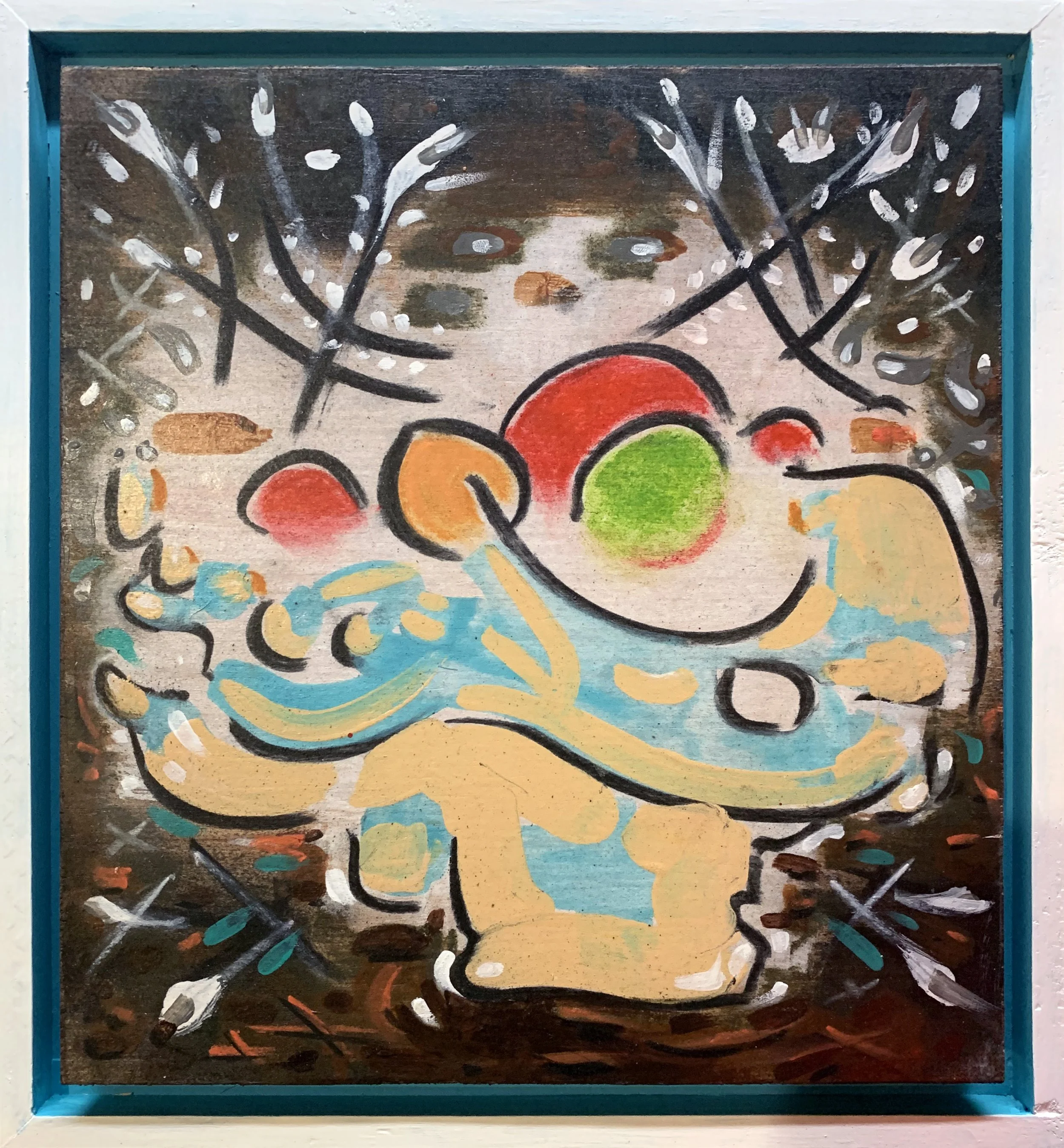 "Untitled"  |  10.5" x 11.5"  |  Acrylic, Charcoal, Chalk  |  2026