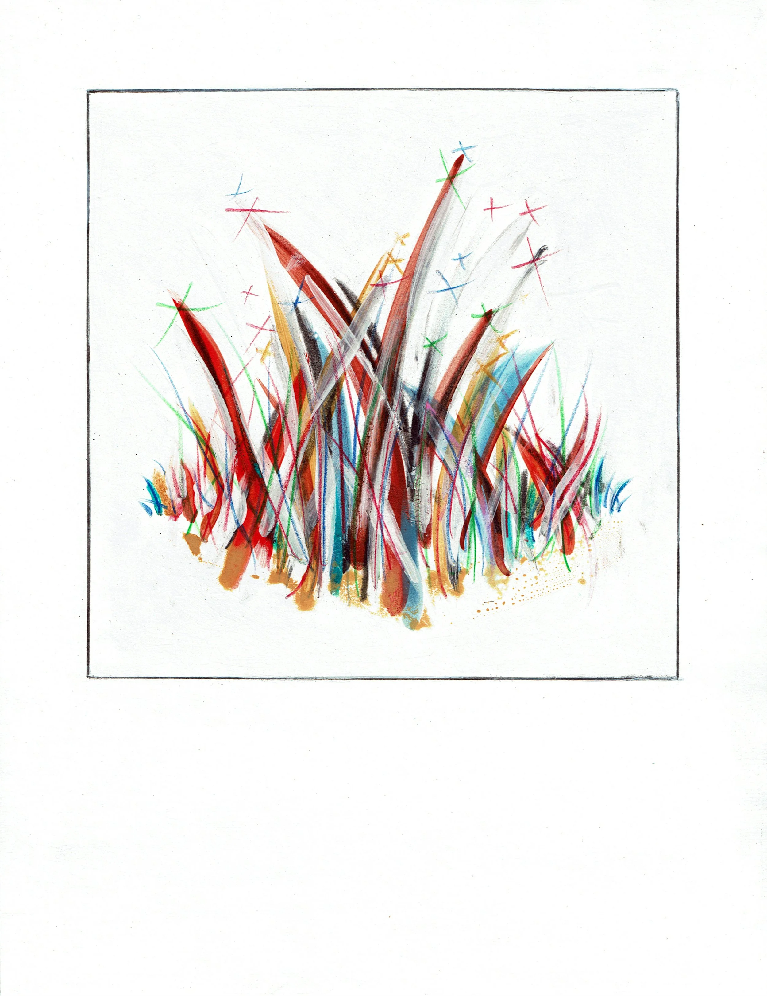 "Bushel 2"  |  8.5"x11"  |  Watercolor, Acrylic, Charcoal, Chalk, Colored Pencil  |  2022