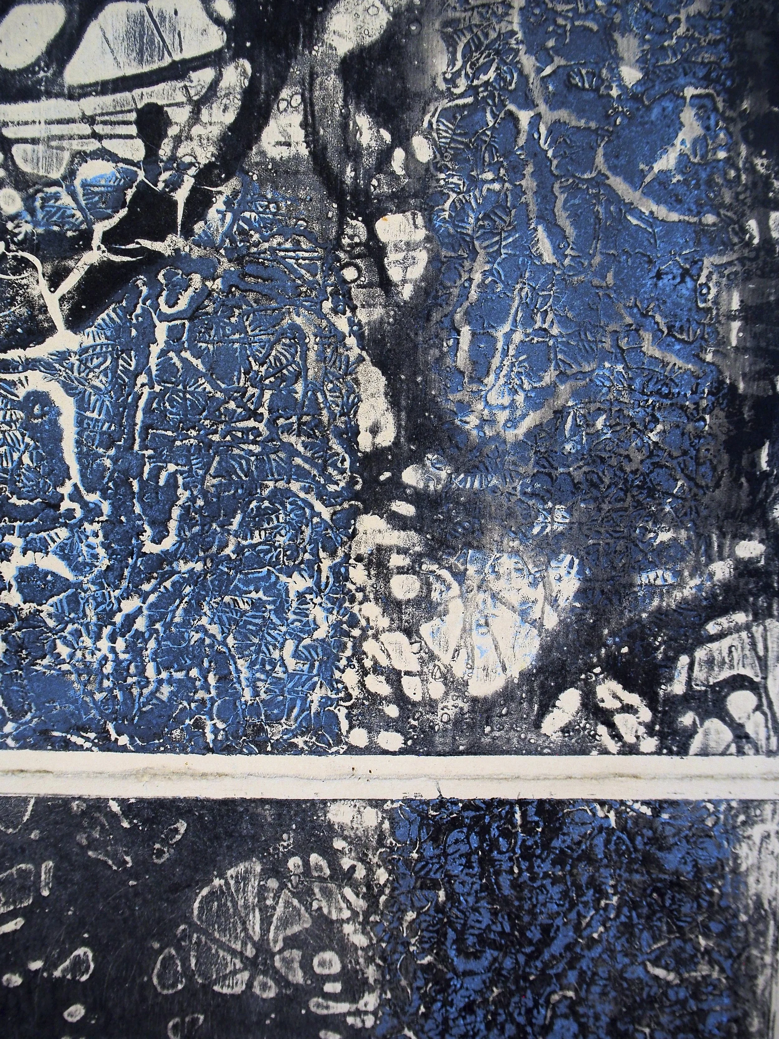 "Untitled" (Detail)  |  11" x 36"  |  Wood, Woodblock Prints  |  2012  (SOLD)