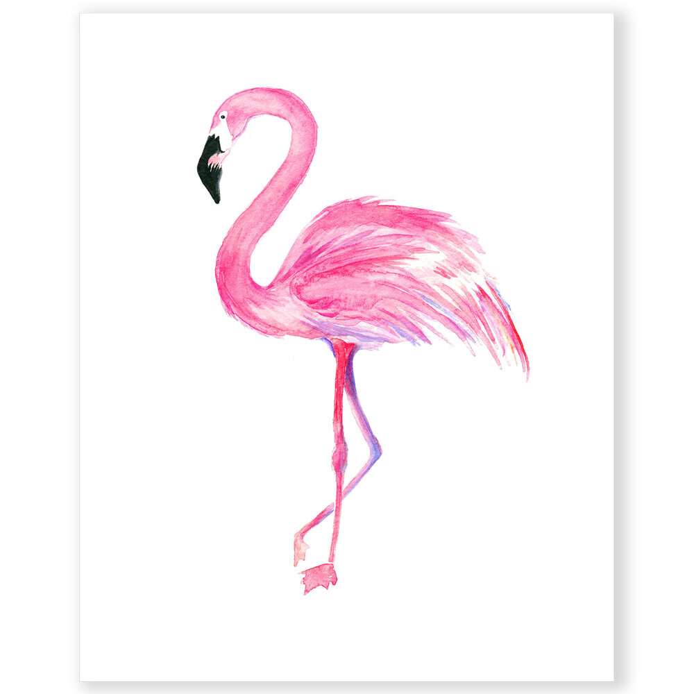 Inloggegevens slachtoffers hoe Pink Flamingo" Vertical Watercolor Art Print — Bridget Linstead Art