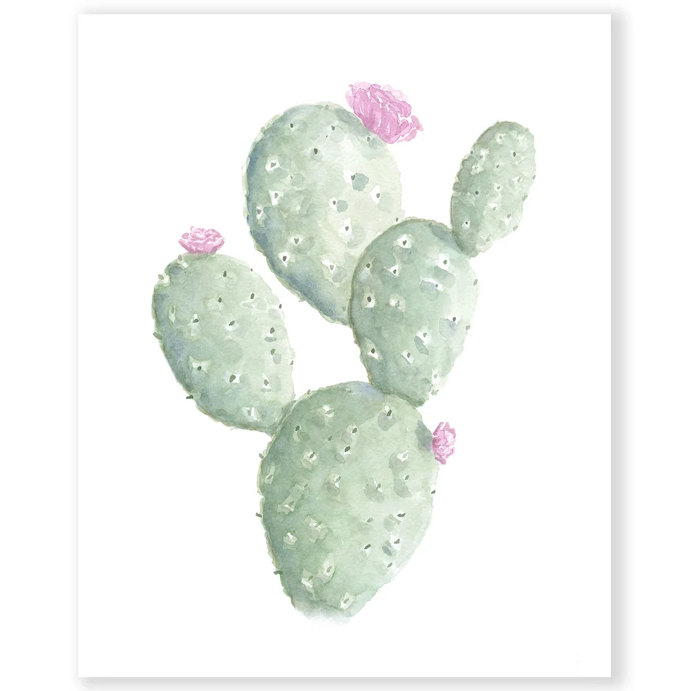 Watercolor Cactus" Vertical Watercolor Art Print  Bridget Linstead Art
