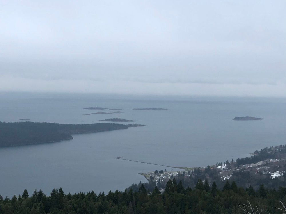 Looking down on Nanoose Harbour and the Winchelsea Islands
