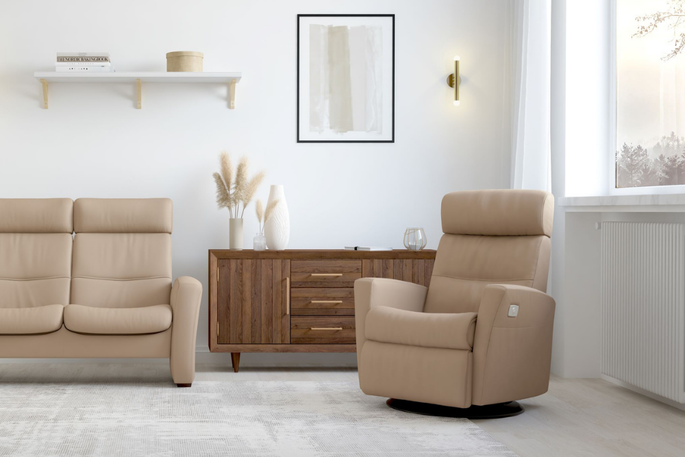 IMG Nordic 99 Recliner Topgrain Leather Chair and Footstool Shop Now