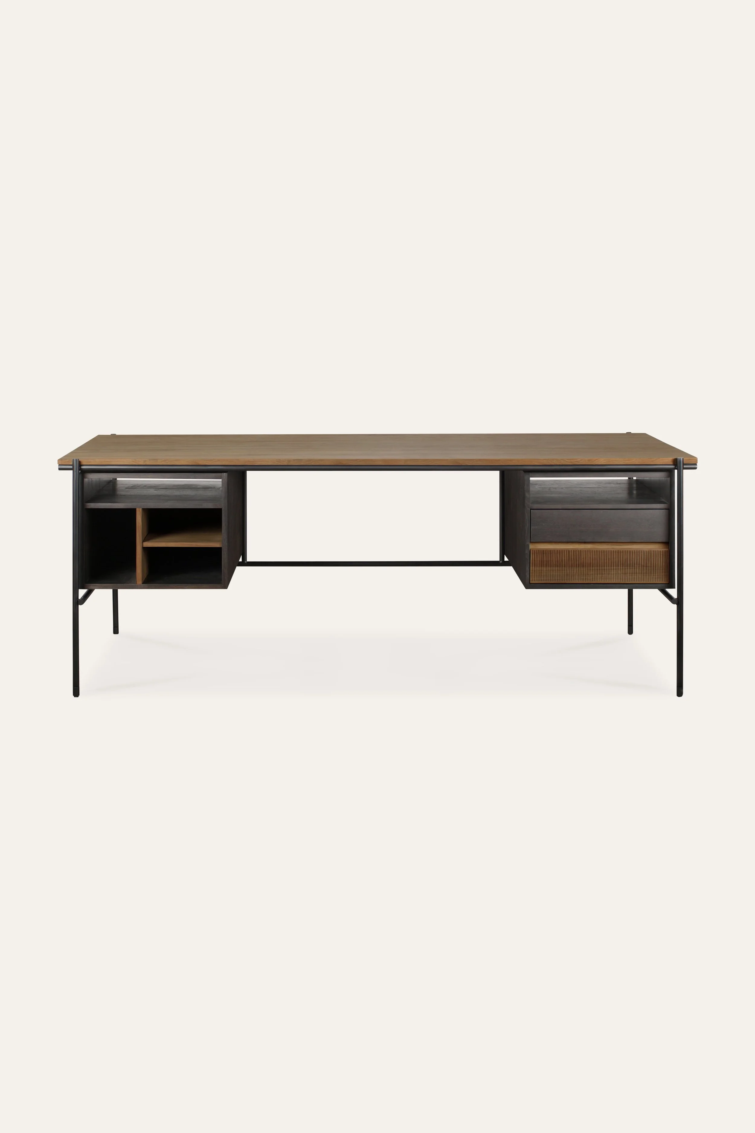 Teak Oscar 2 Drawer Desk