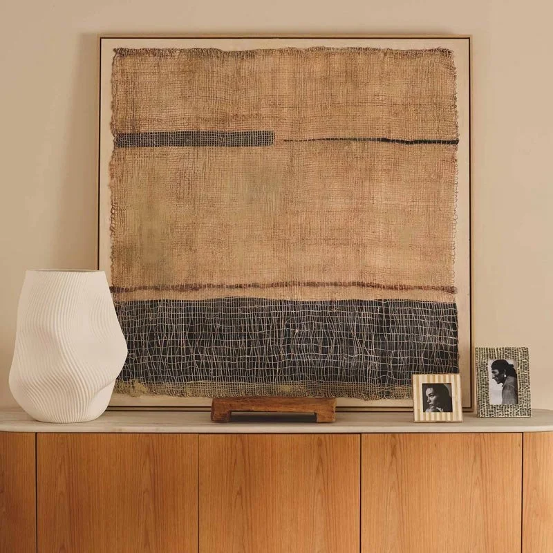 Beautiful abstract tapestry on a storage unit 