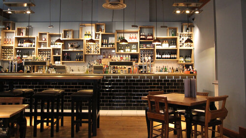 Reclaimed Wood Back Bar Design, Restaurant Bar Shelving