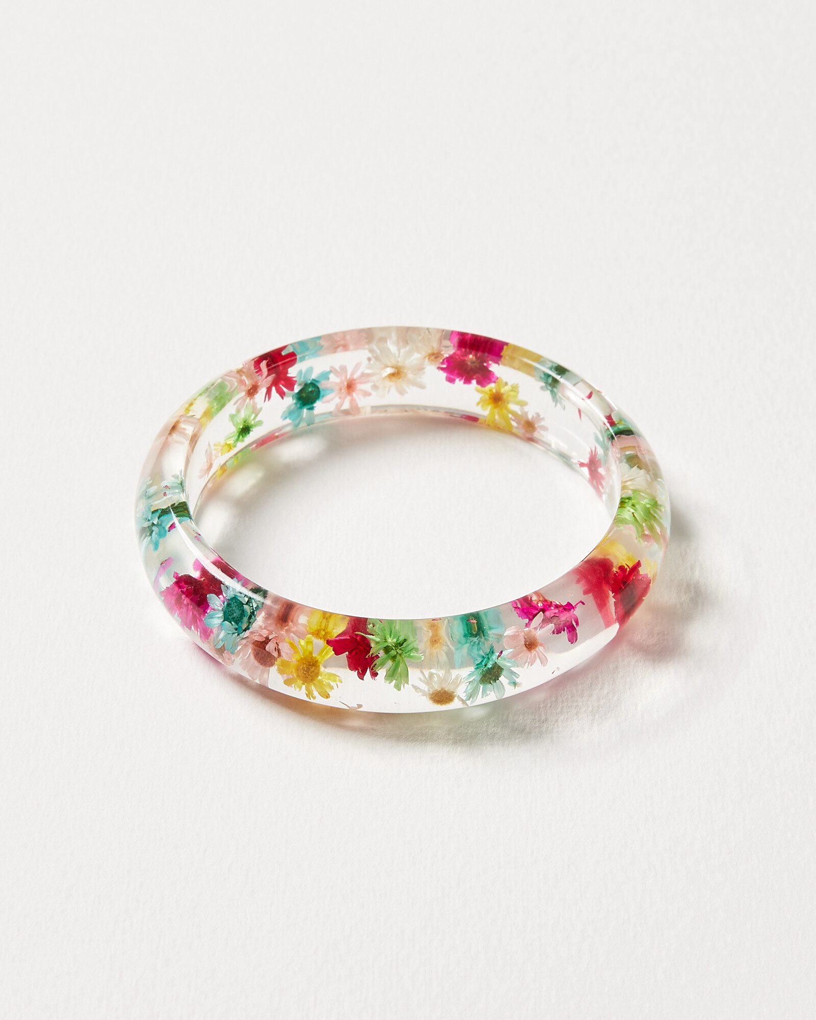 Oliver Bonas Meadow Trapped Flowers Resin Bangle £26