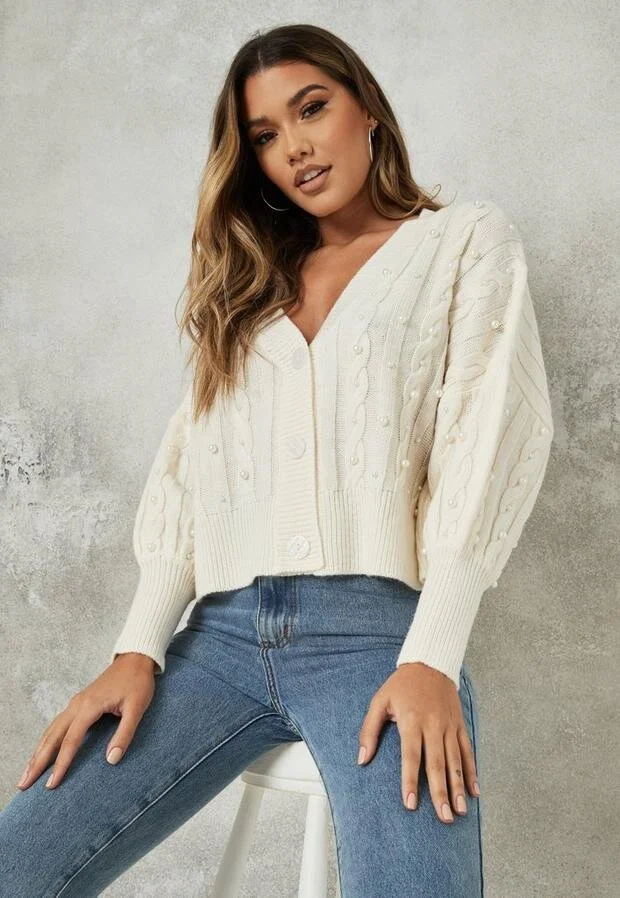 Missguided Petite Pearl Knitted Cardigan £32.40