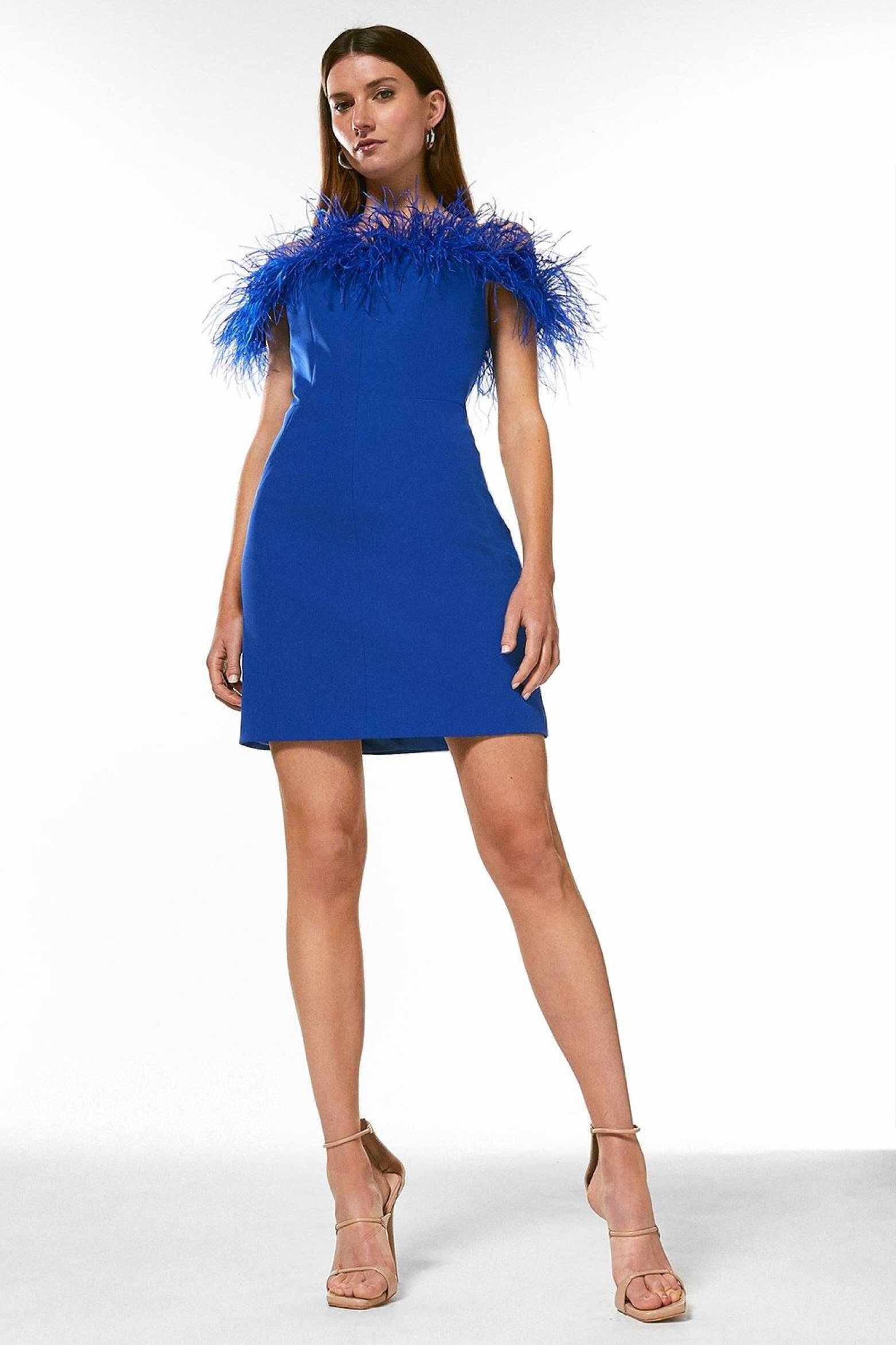 Karen Millen Petite Feather Bardot Mini Dress £141.75