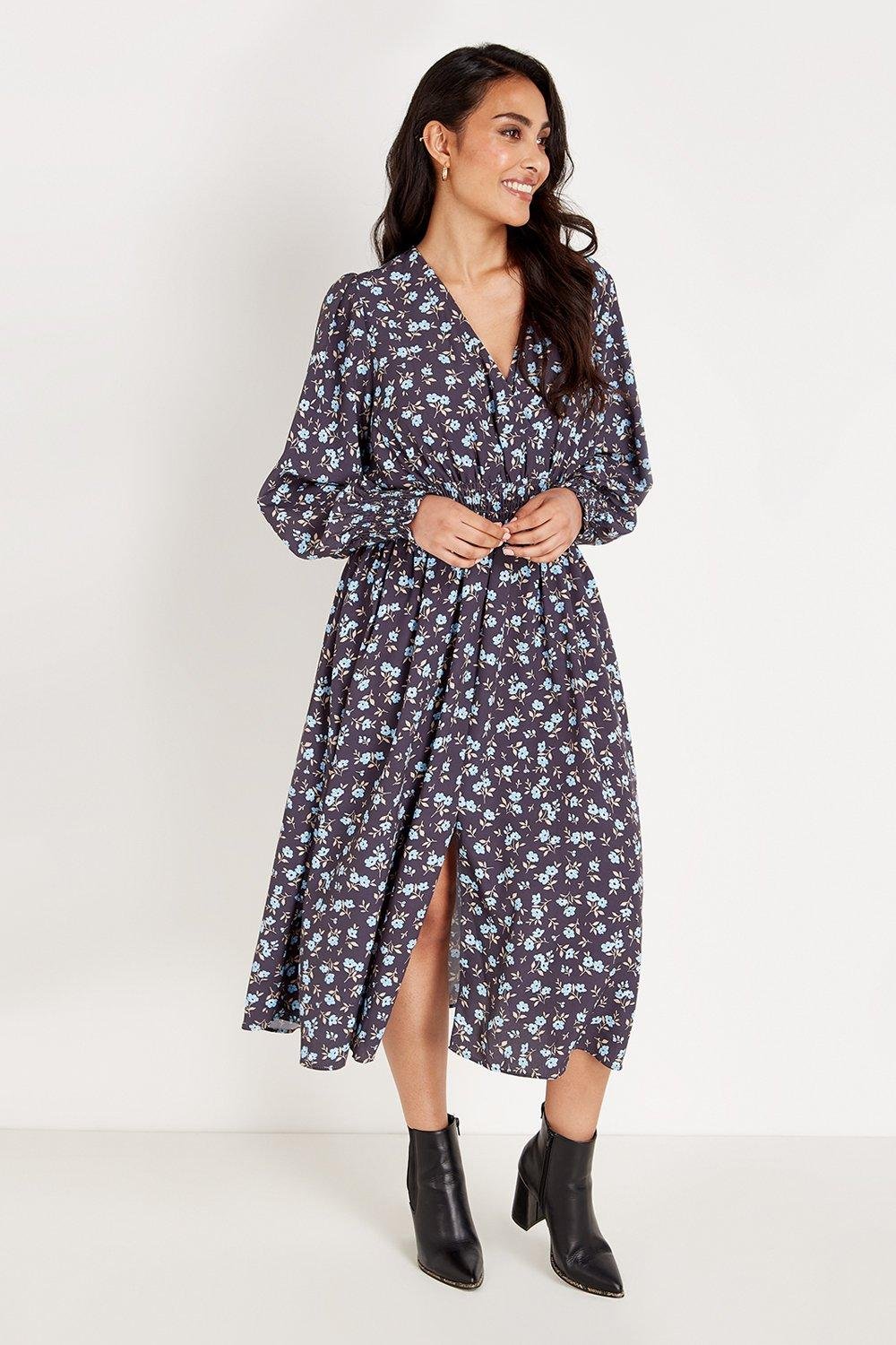 Wallis Petite Star Shirred Waist Midi Dress £36
