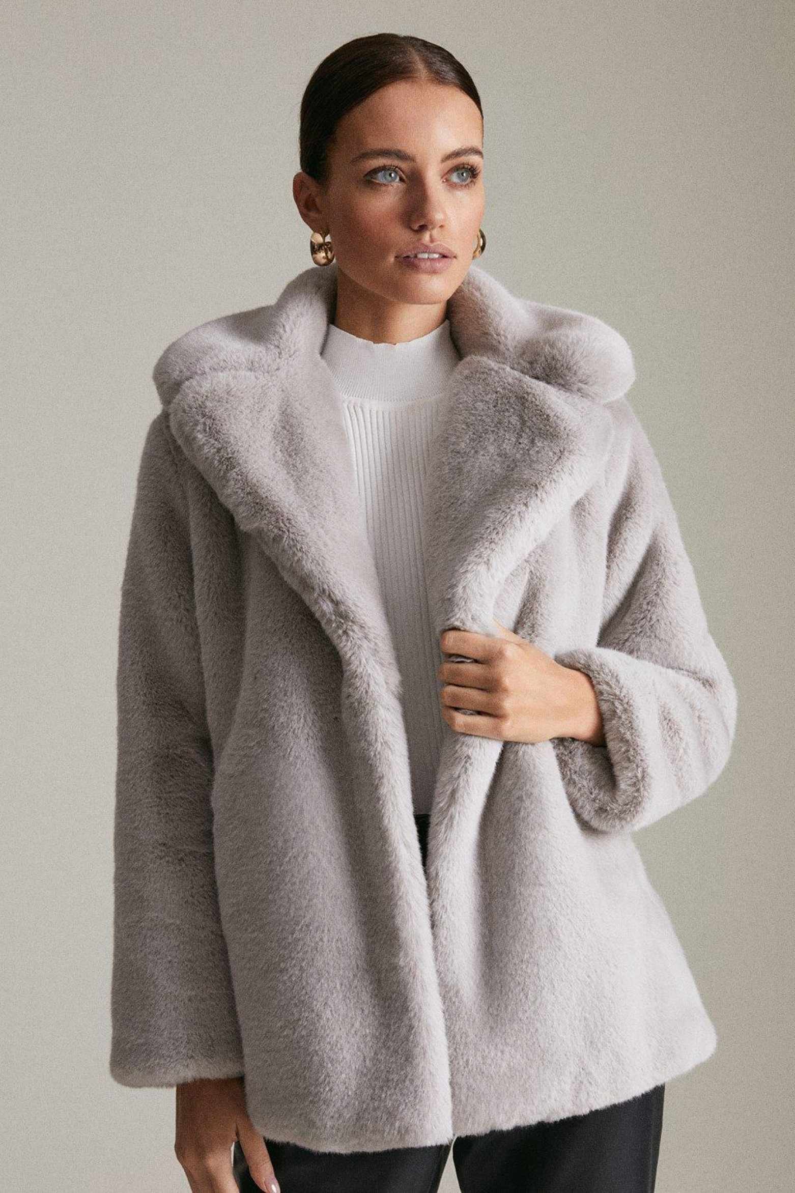 Karen Millen Petite Faux Fur Coat £180