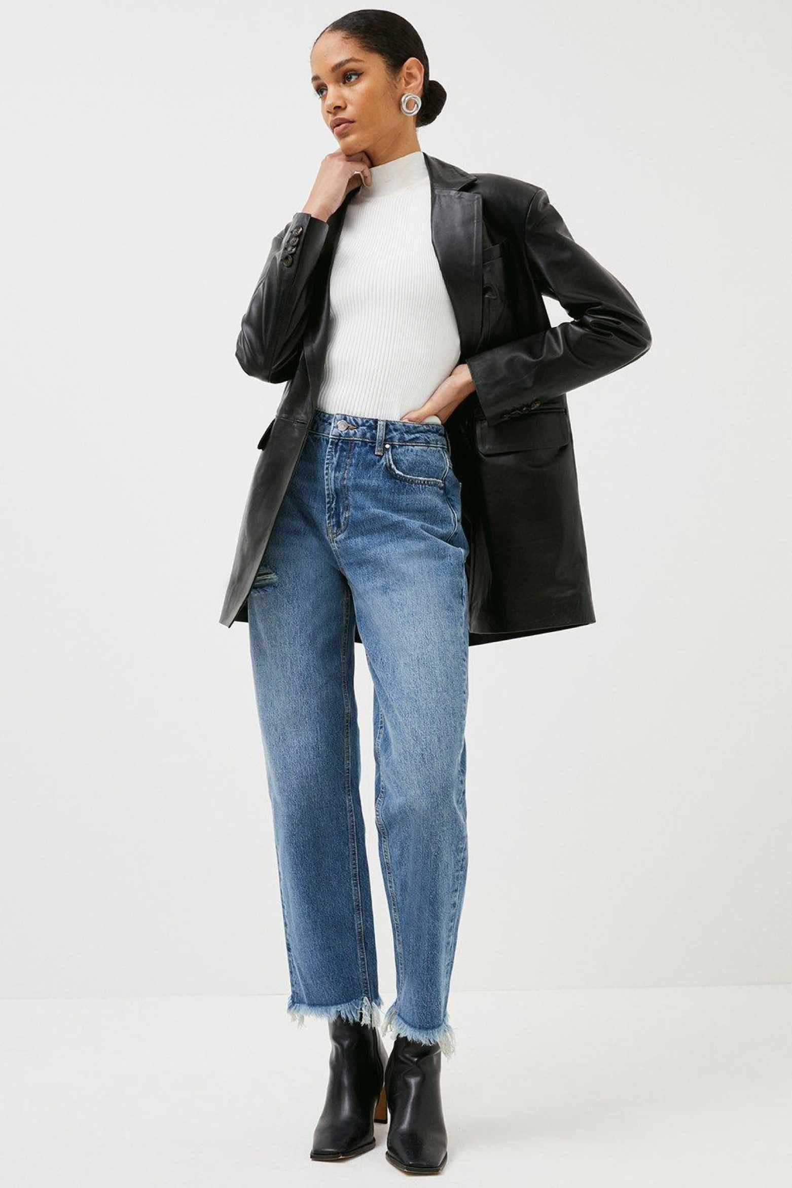 Karen Millen Petite High Waisted Straight Leg Jeans £79.20