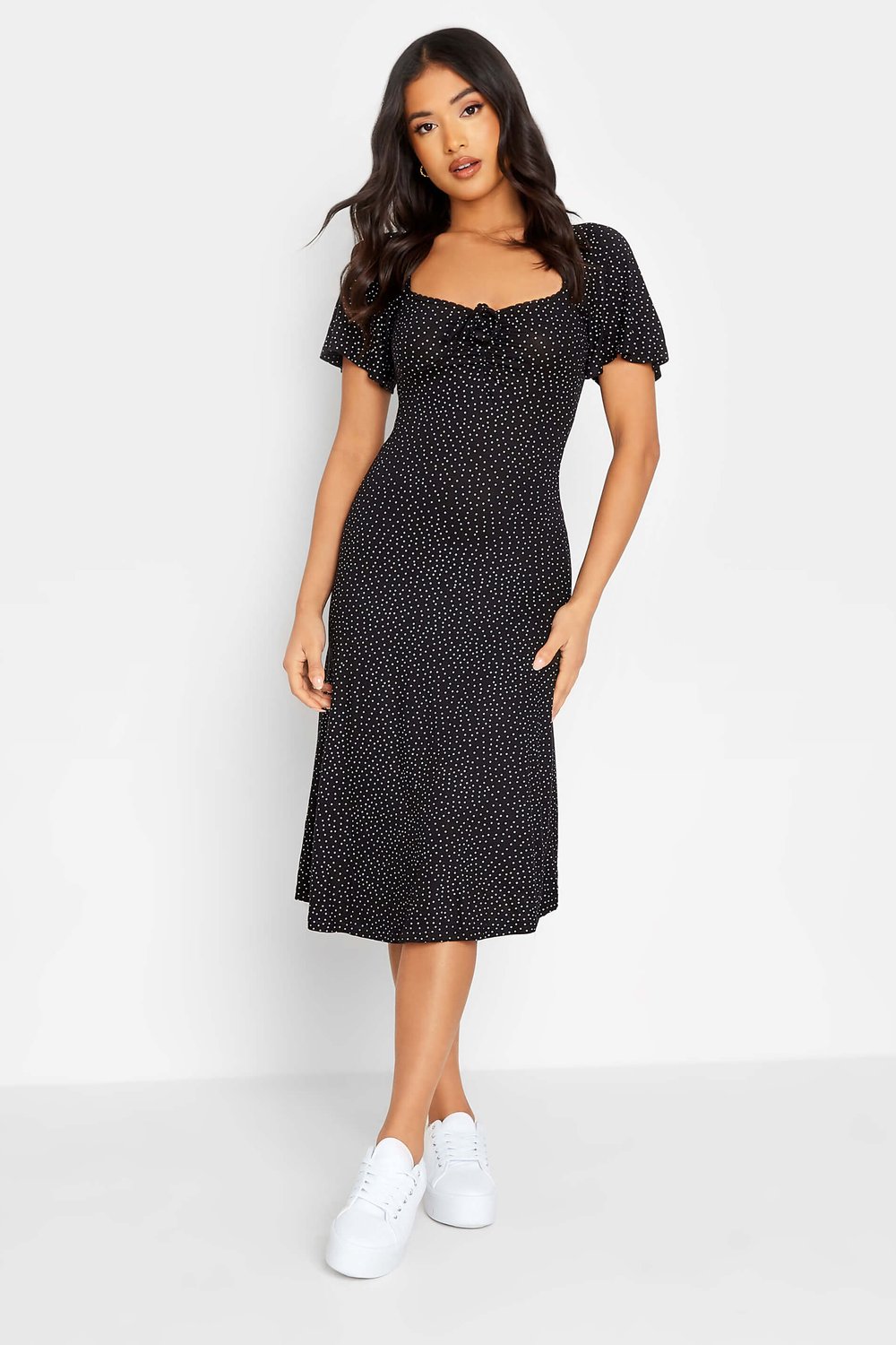 PixieGirl Petite Black Spot Midi Dress £26.99