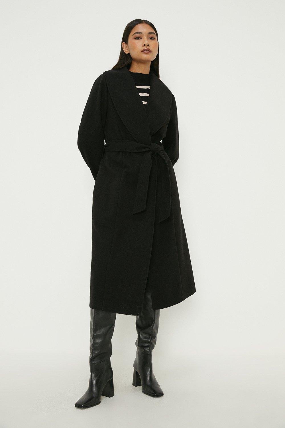 Dorothy Perkins Petite Black Wrap Coat £52.50