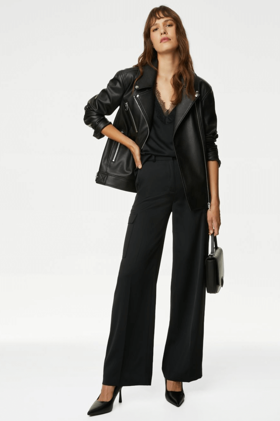 M&amp;S Petite Satin Cargo Trousers £39.50