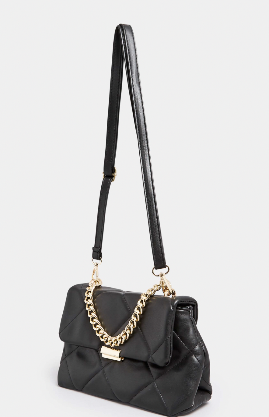 Yours Black Quilted Chain Handle Bag £19.99