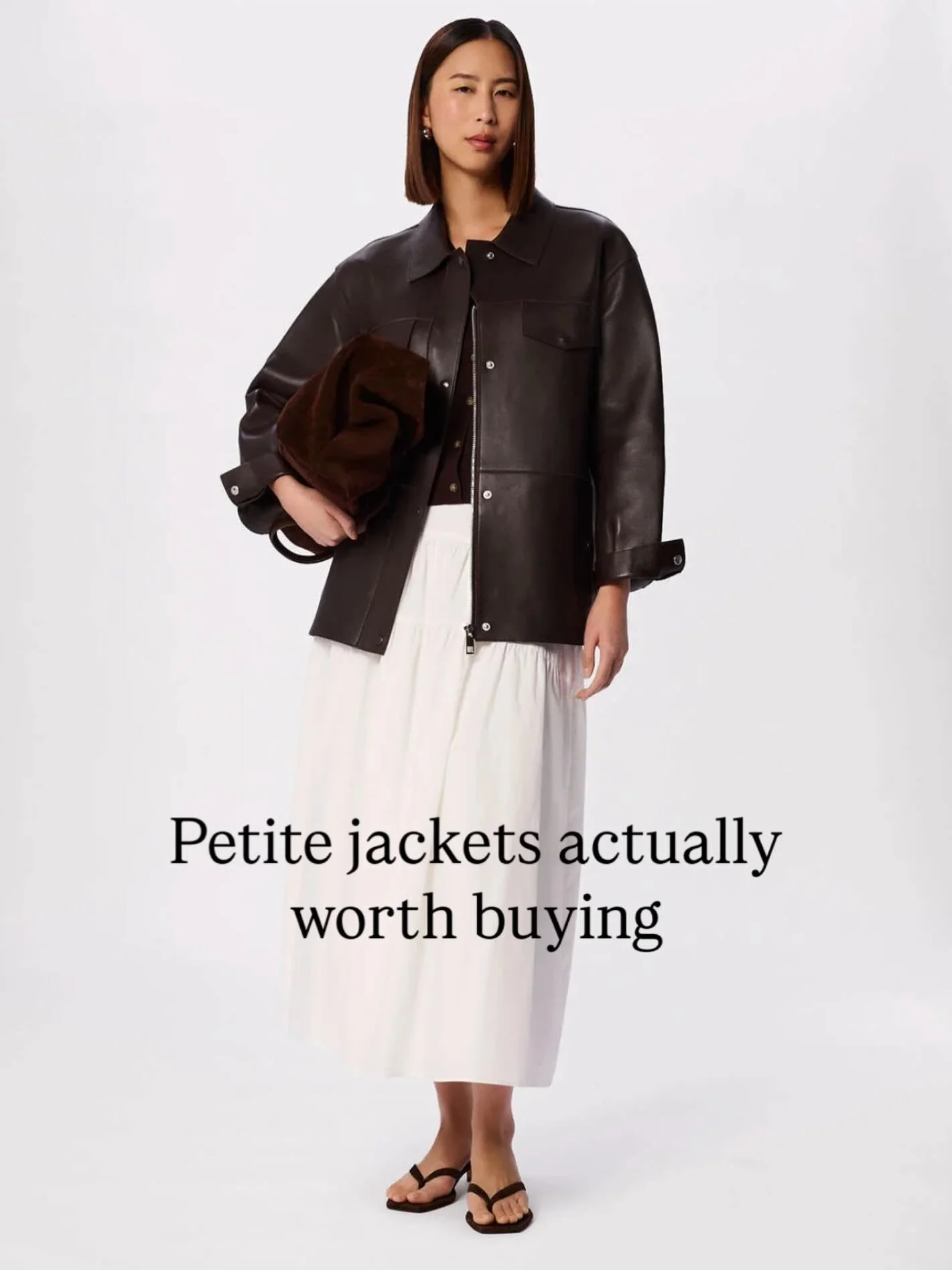 Every now and then I come across a piece that makes me stop in my tracks.

This Petite leather jacket is one of them.

As a petite woman, finding outerwear that feels modern, premium and actually works for a smaller frame isn&rsquo;t always easy.

A 