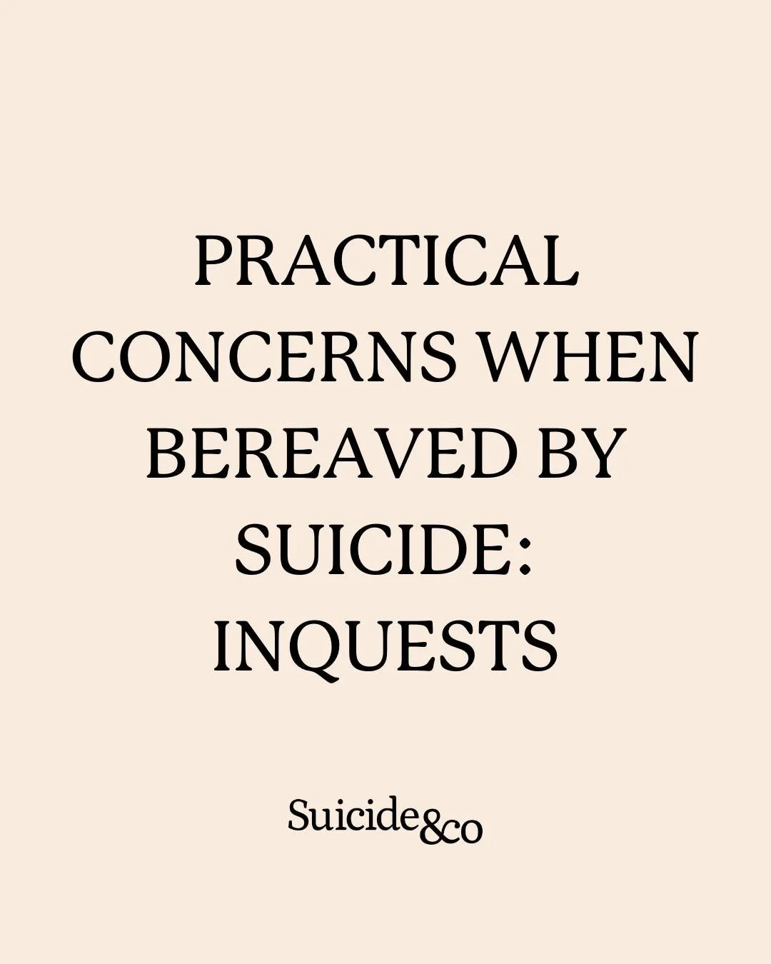 In England and Wales, when someone dies by suicide, there will be an inquest into their death. An inquest is a public inquiry into the circumstances surrounding how the person died, in order to register their death. Please read the images of this pos