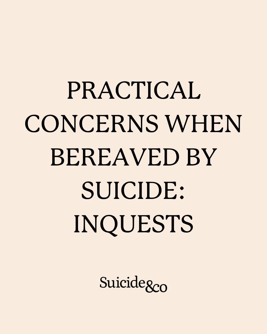 In England and Wales, when someone dies by suicide, there will be an inquest into their death. An inquest is a public inquiry into the circumstances surrounding how the person died, in order to register their death. Please read the images of this pos