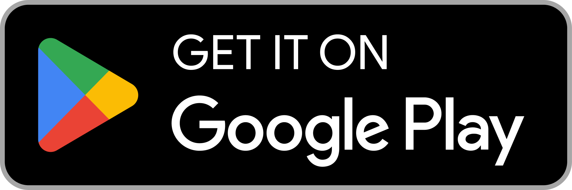 Google Play logo with text "Get it on Google Play" on a black background
