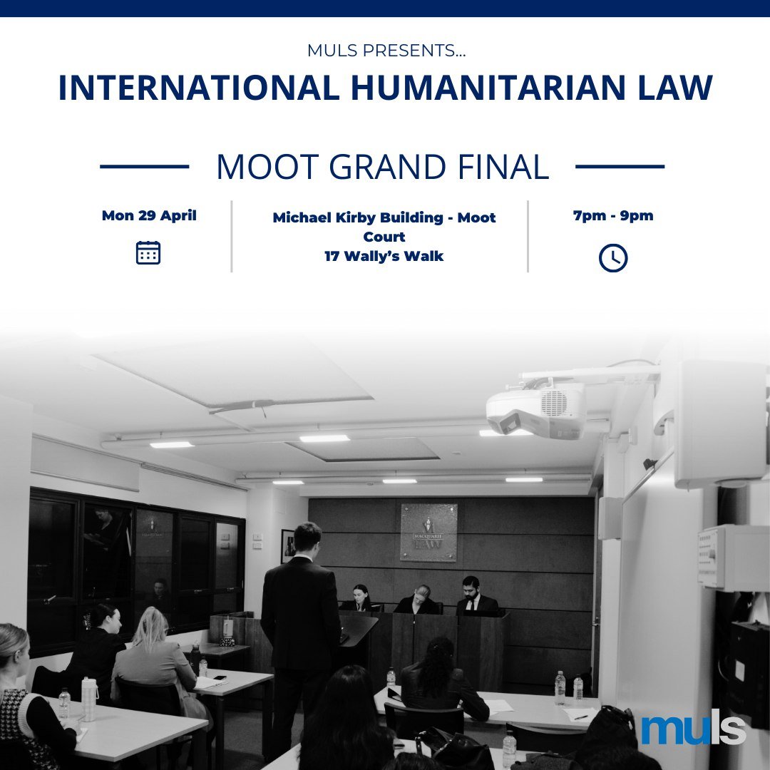 After an intensive-weekend of mooting, we are excited to announce the IHL Moot Grand Final to be held on the 29th of April from 7:00pm. Our final two teams will be competing at the Moot Court located in the incredible new Michael Kirby Building at 17