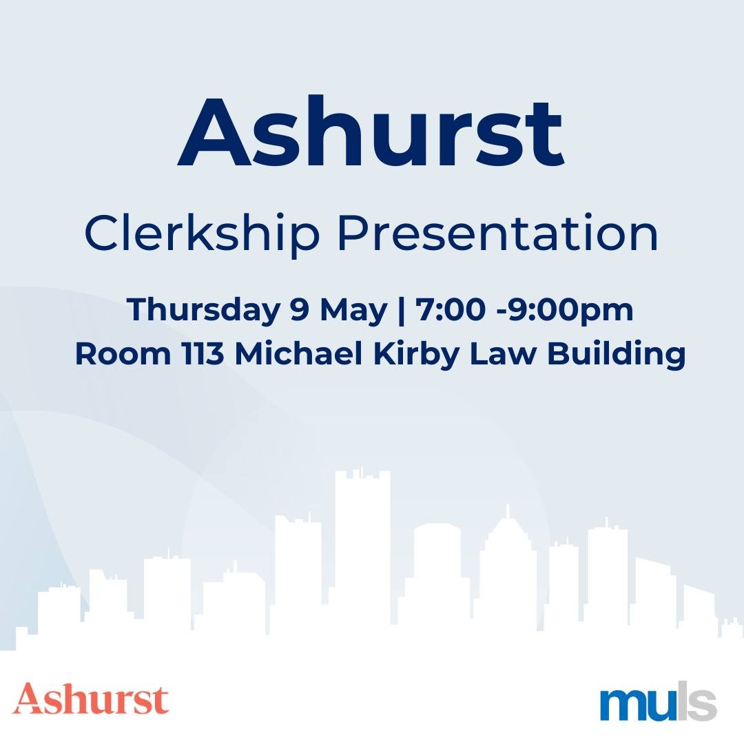 Join us this coming Thursday, 9 May 2024, as we kick off our clerkship calendar with the Ashurst Clerkship Presentation. Dive into the world of commercial law with a leading international firm. Irrespective of whether you are in your penultimate or f