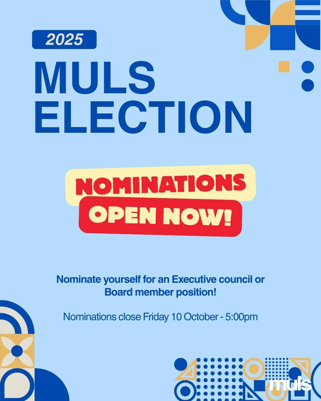 Nominate yourself for the 2025/2026 Executive Council and Board! 

Nomination information can be found in the Election Guide in our bio!