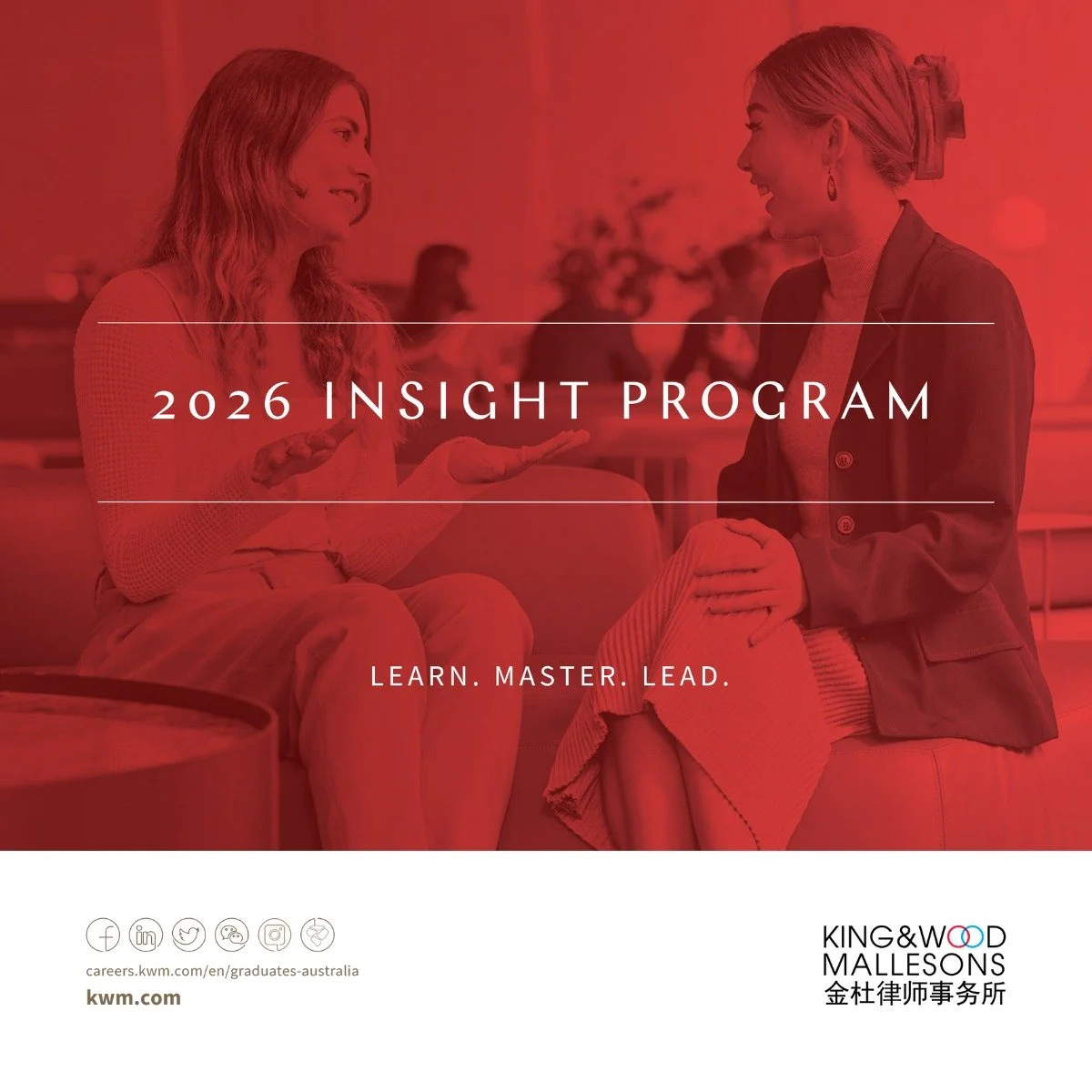 Want to kickstart your career in law?

 The KWM Insight Program will give you the opportunity to develop skills, confidence, and knowledge about life at an elite international law firm, and will help you prepare for clerkship applications.

For more 