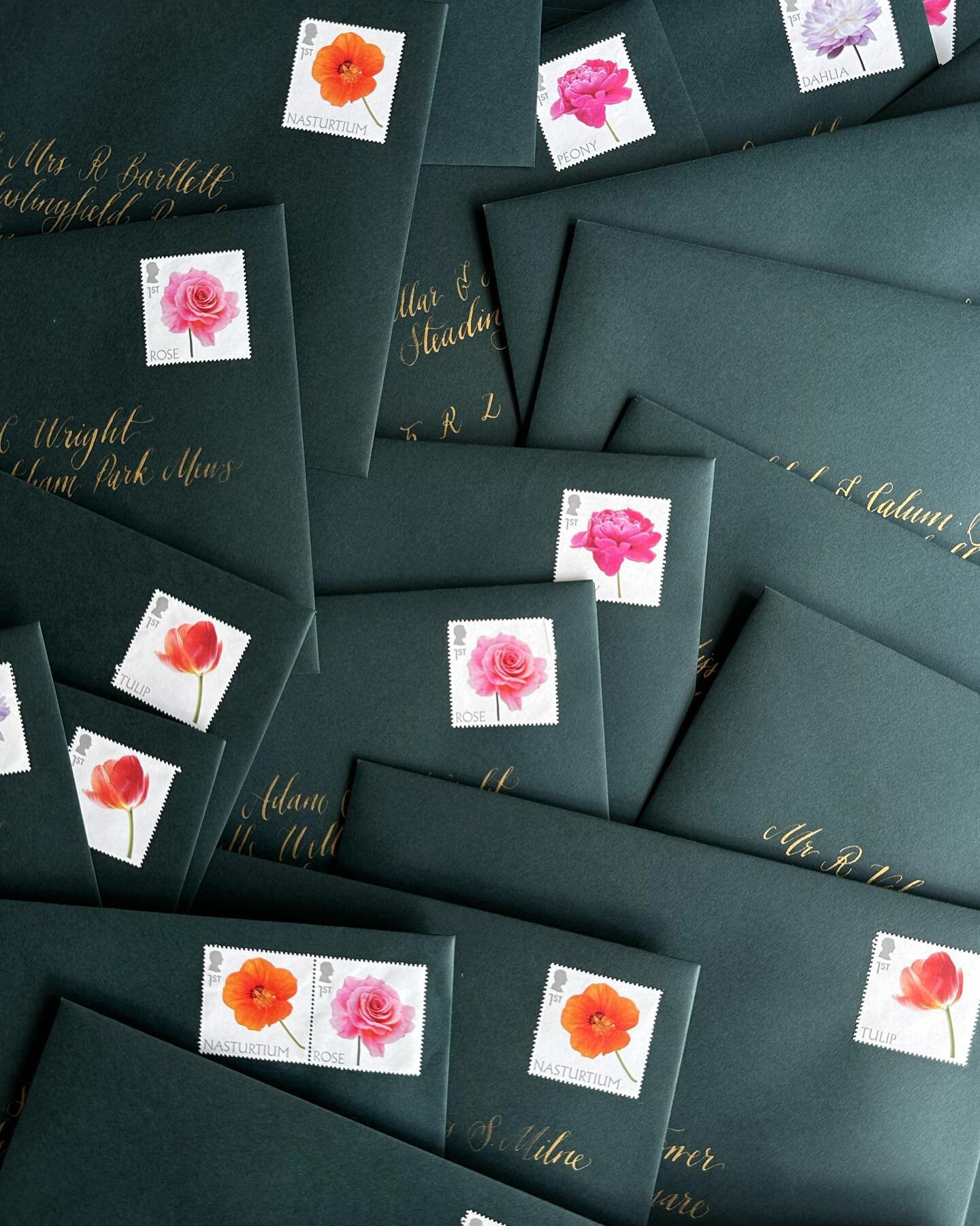 Envelope details for a new summer wedding stationery suite 💌📮

I&rsquo;m always keeping a look out for special stamps to match my clients stationery, these ones were just the ticket 🌸