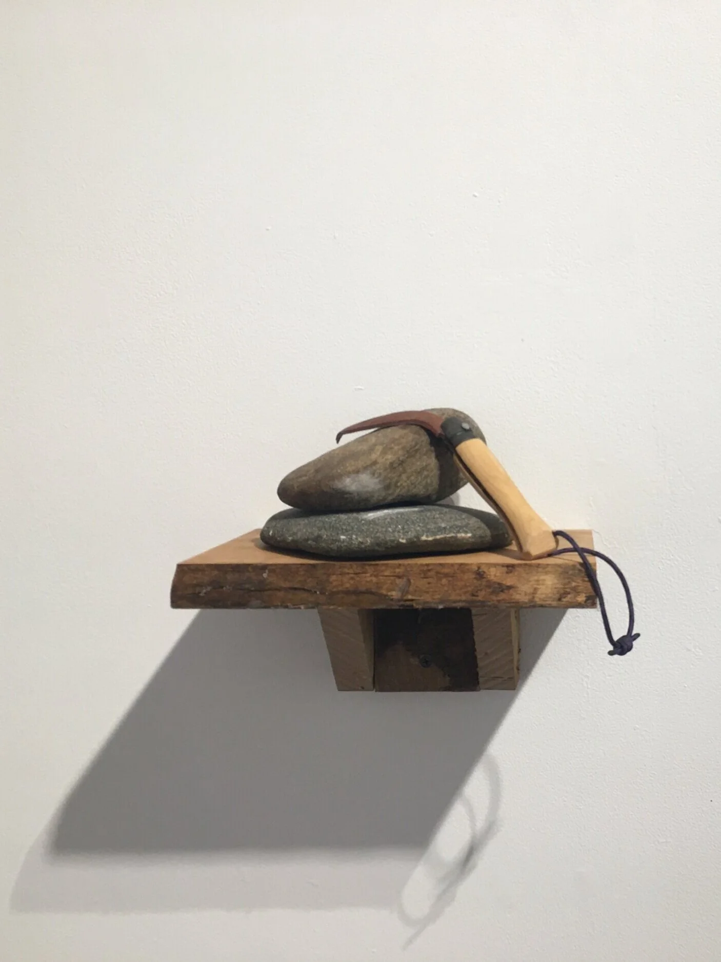Declan C. King ,
Care Taker,
2020,
Wood, wood veneer, nail, stone, graphite, wood screws