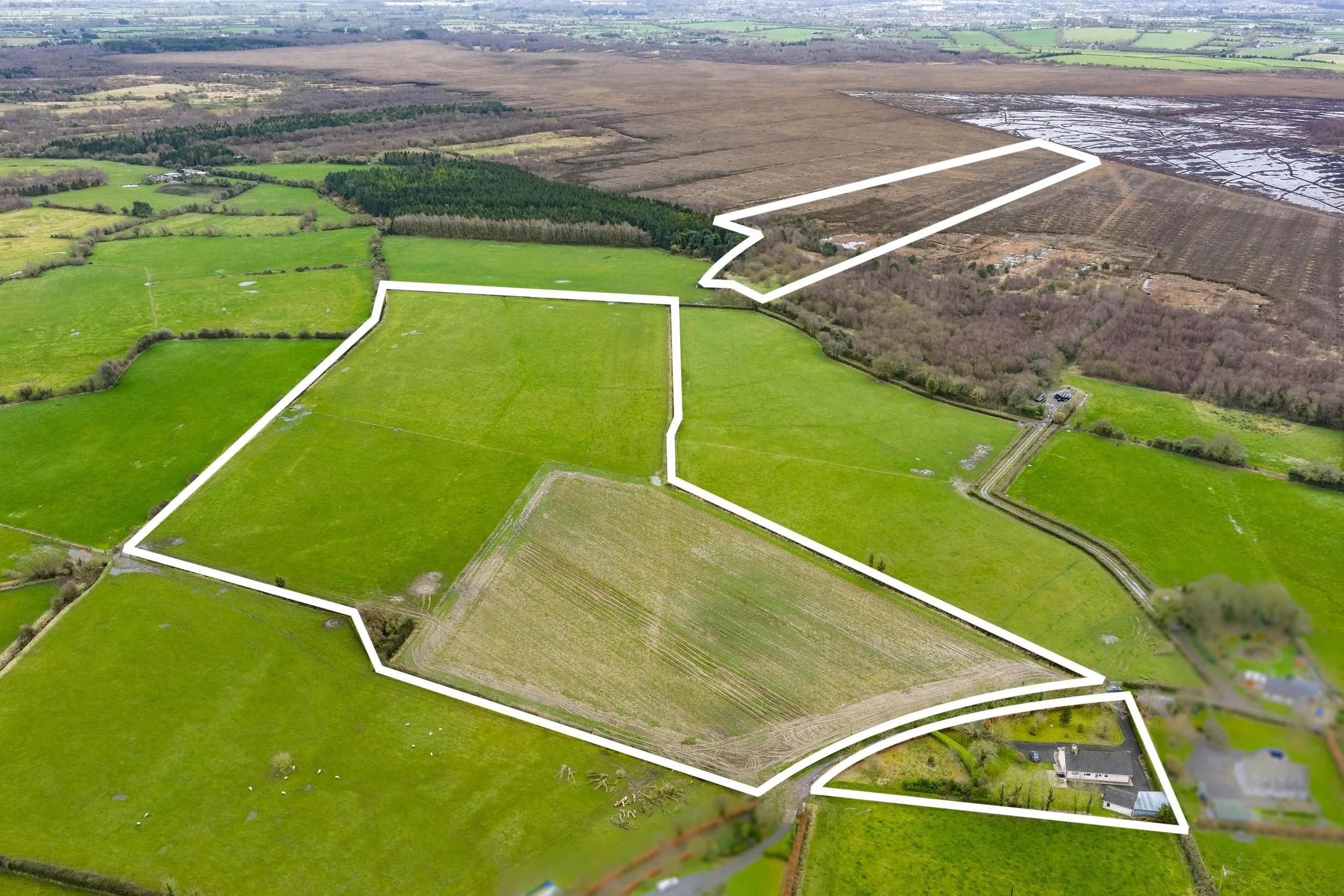 Bungalow on c. 44 Acres, Grangehiggin, Kilmeague, Naas, Co. Kildare