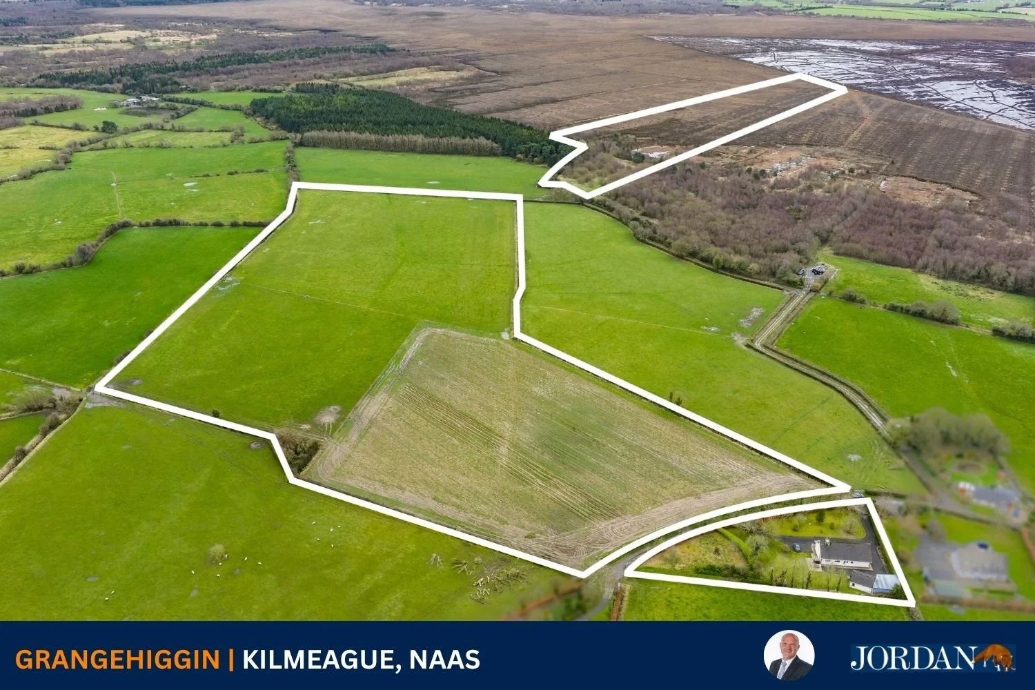 Bungalow on c. 44 Acres, Grangehiggin, Kilmeague, Naas, Co. Kildare