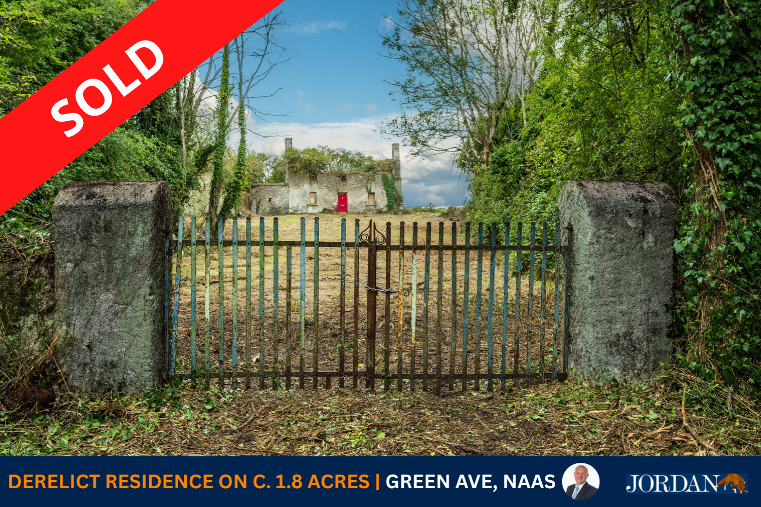 1.8 acres with Derelict 2-Storey Residence, Green Avenue, Naas, Co. Kildare