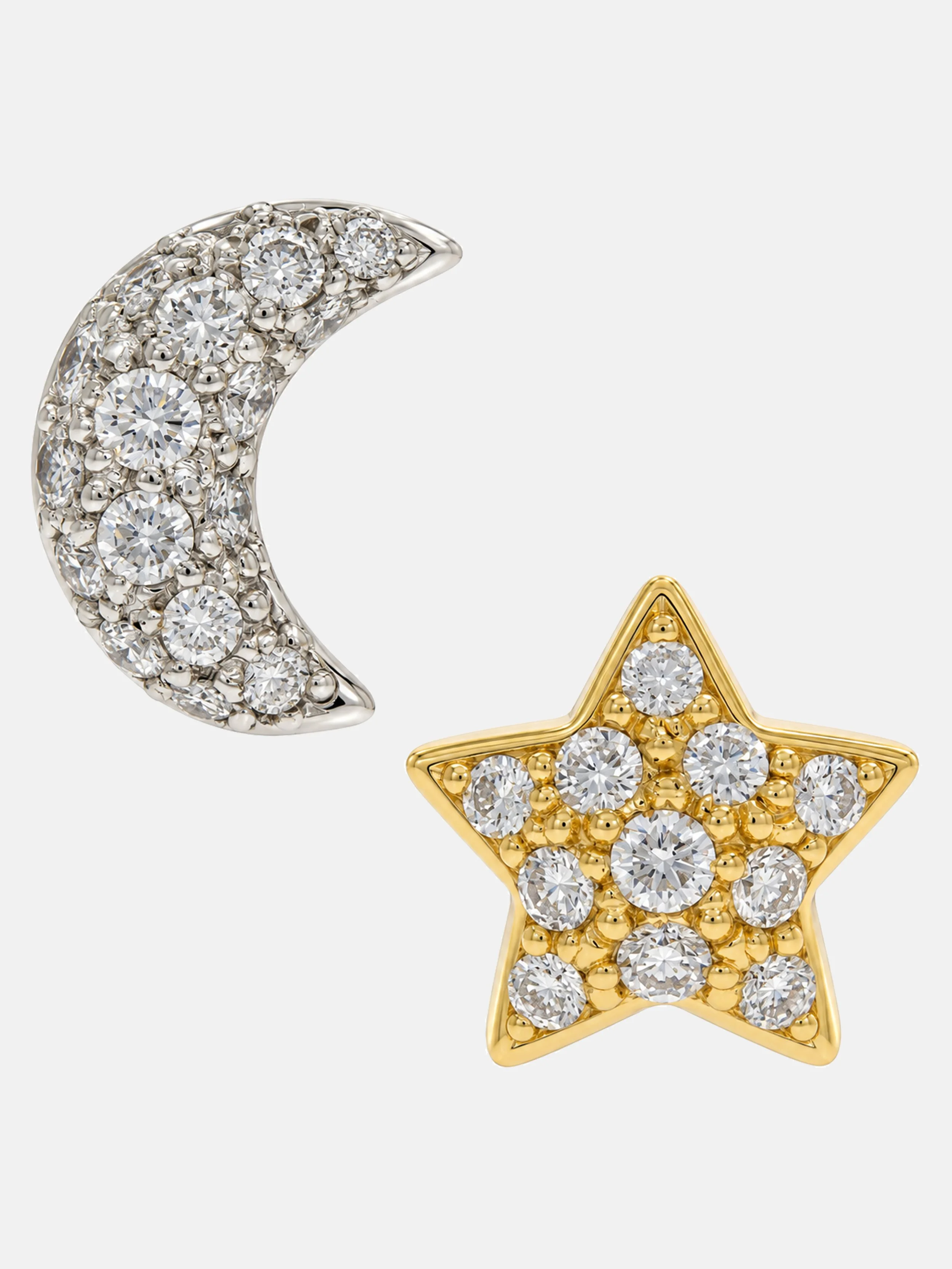 Moon & Star Diamond Earrings, 0.60cts
