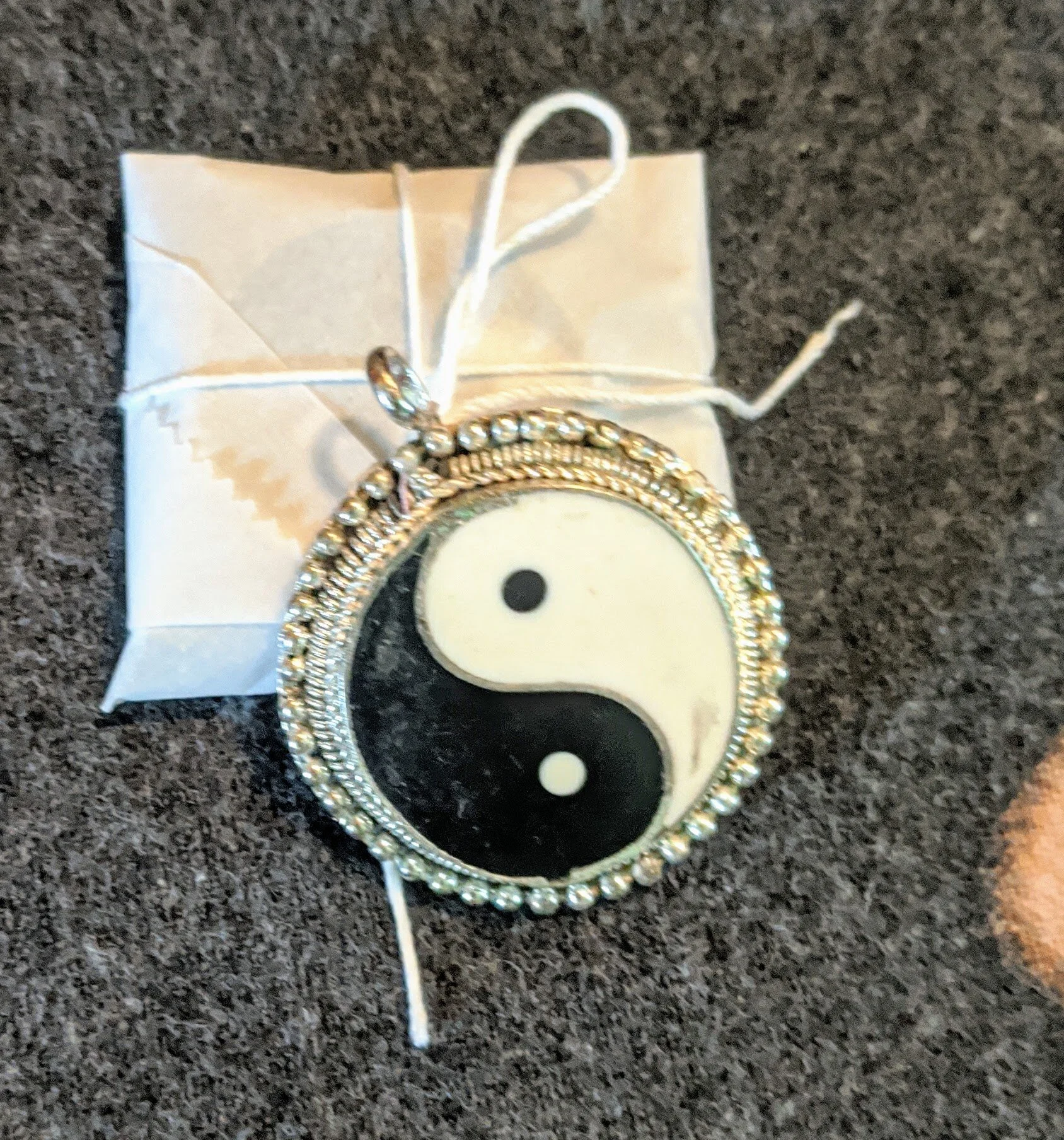 Silver Enameled Yin Yang Pendants