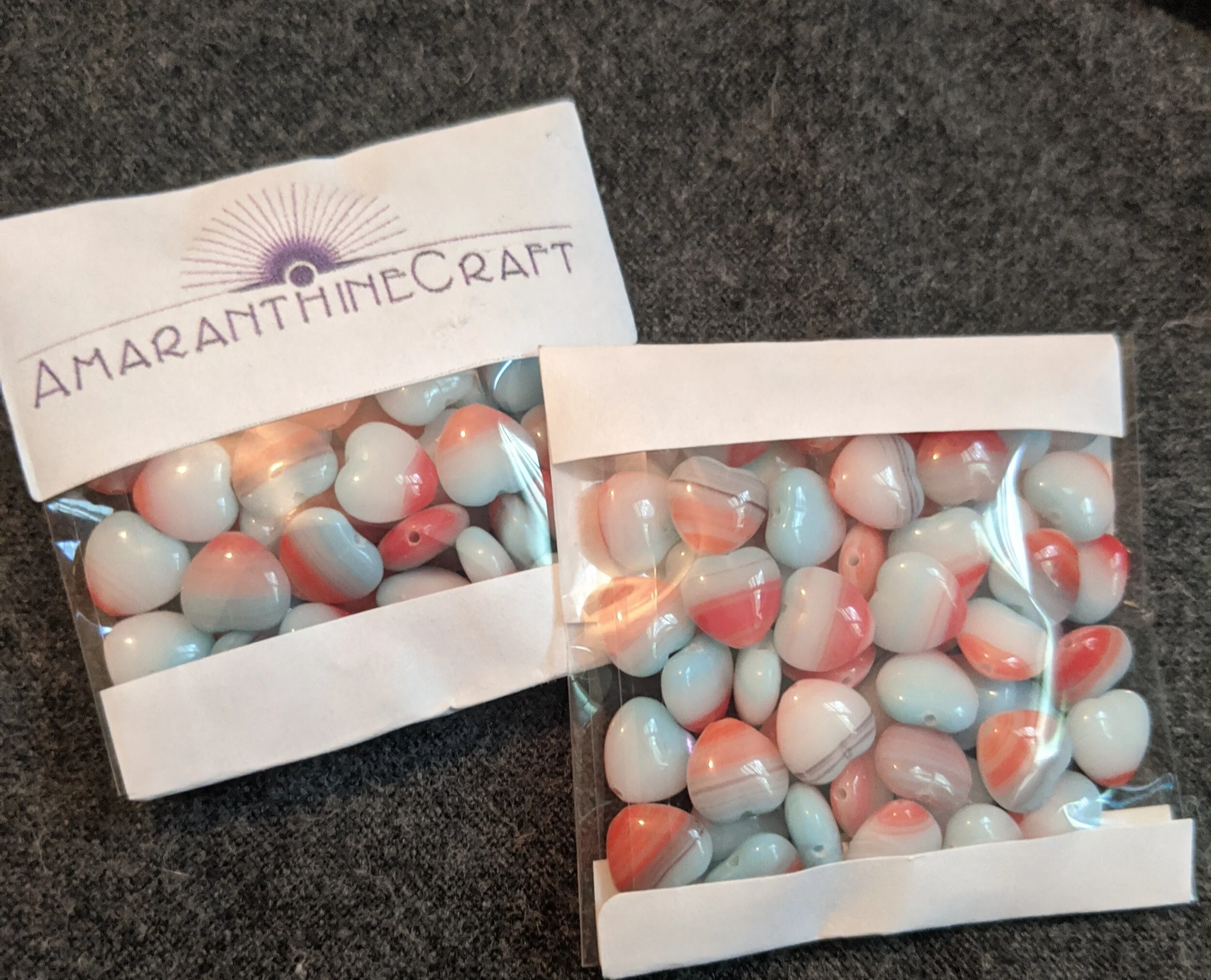 Vintage Ombre Glass Hearts