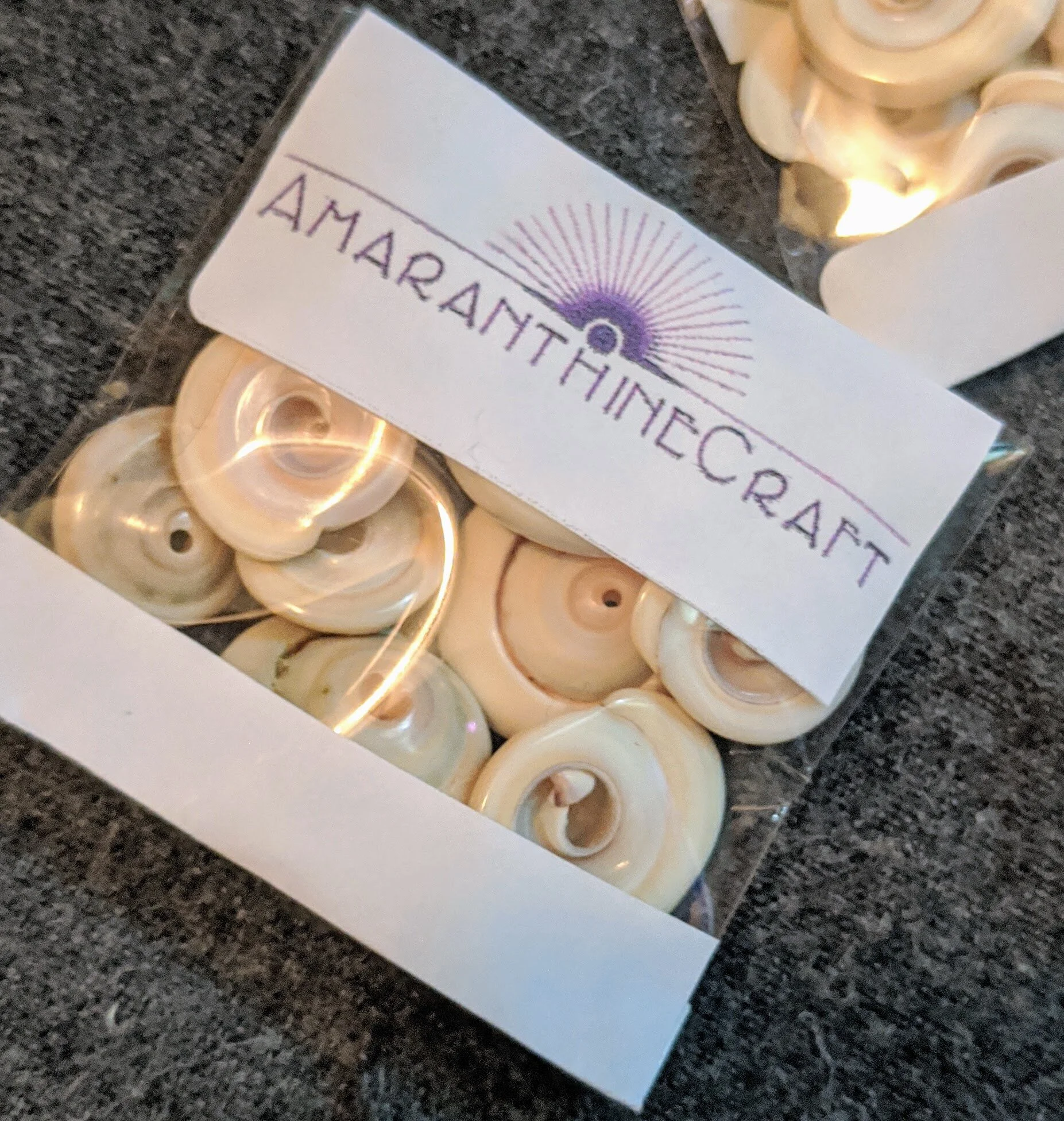 Vintage Spiral Shell Button Beads