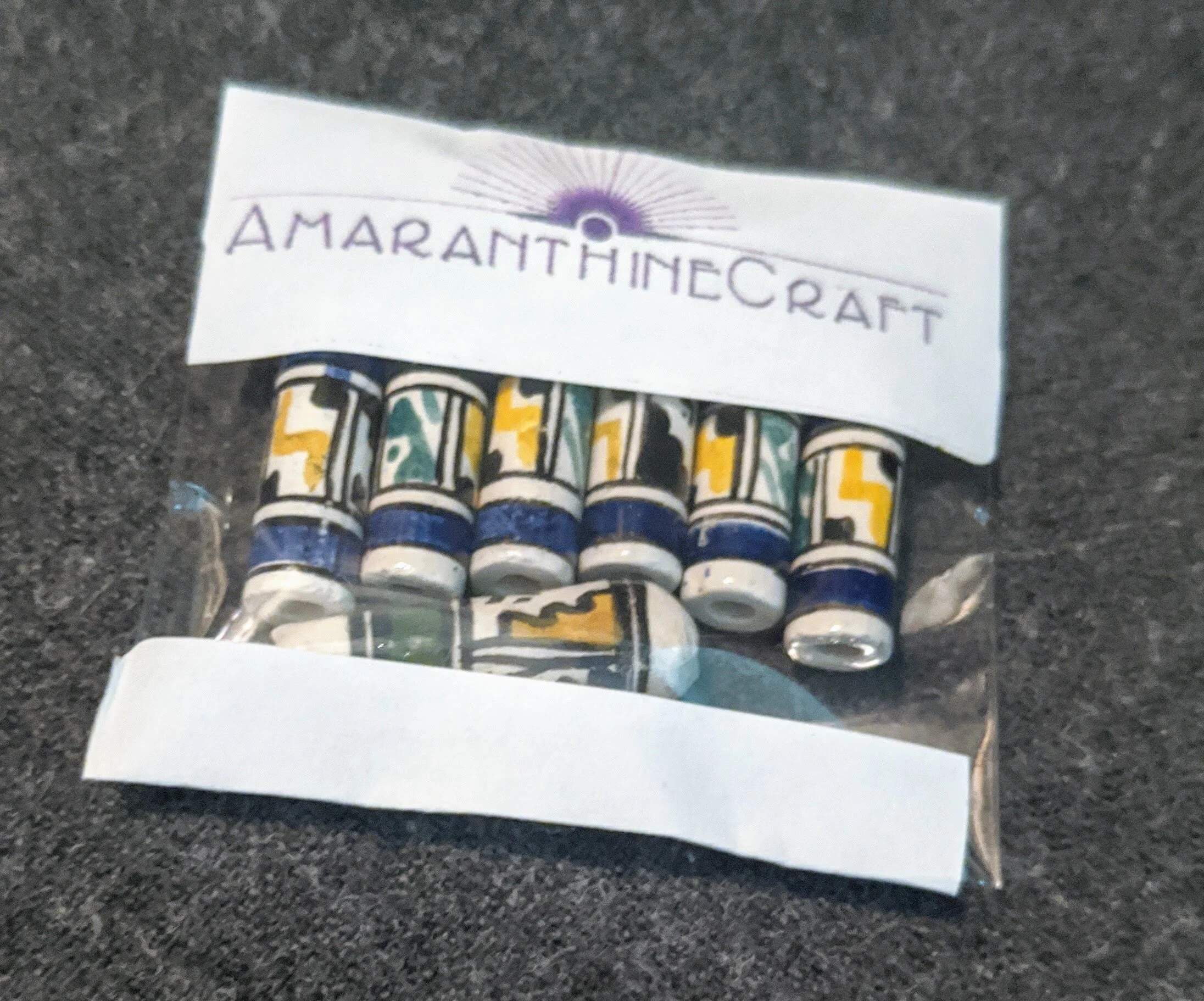 Vintage Hand Painted Peruvian Beads