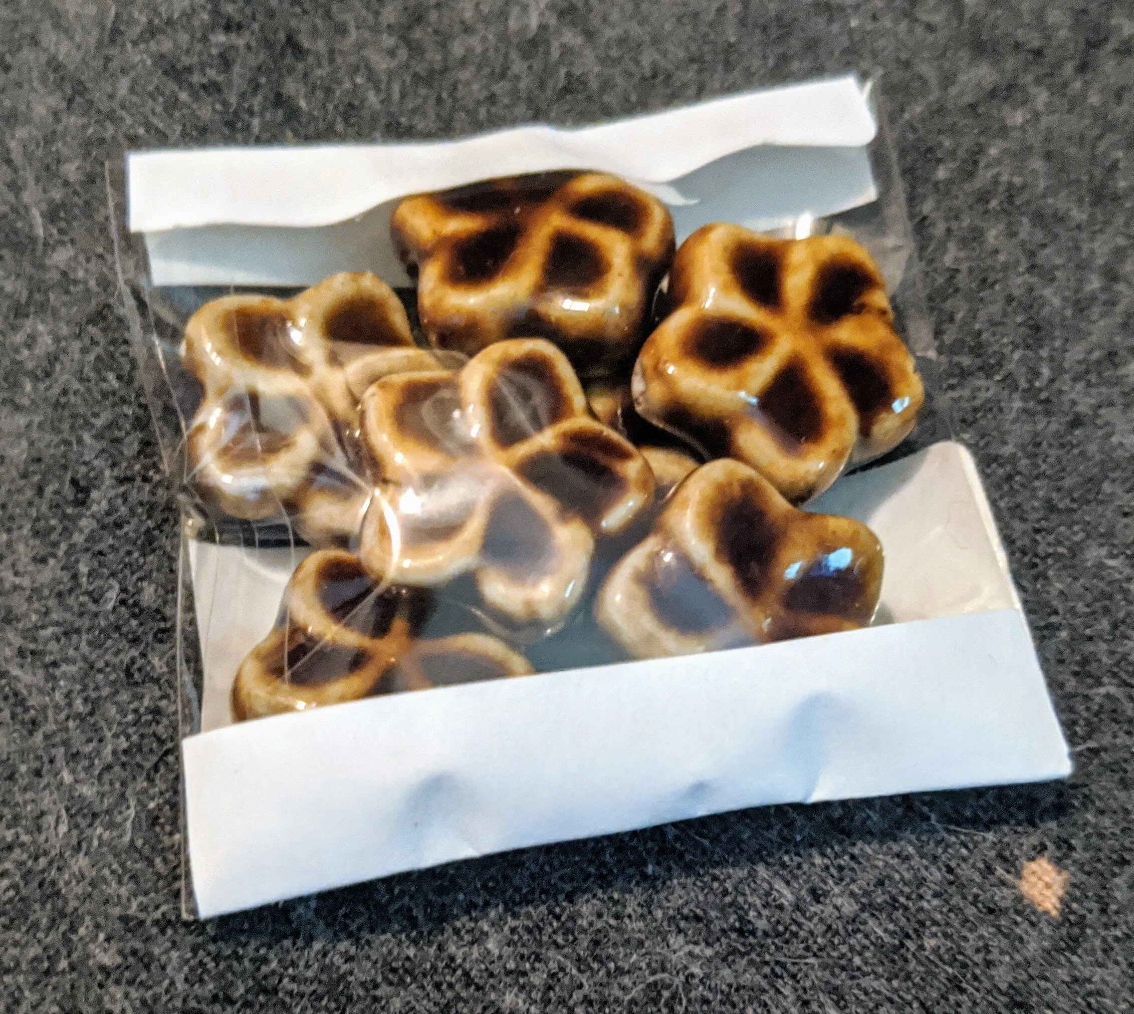 Vintage Ceramic Brown Pinwheel Flower