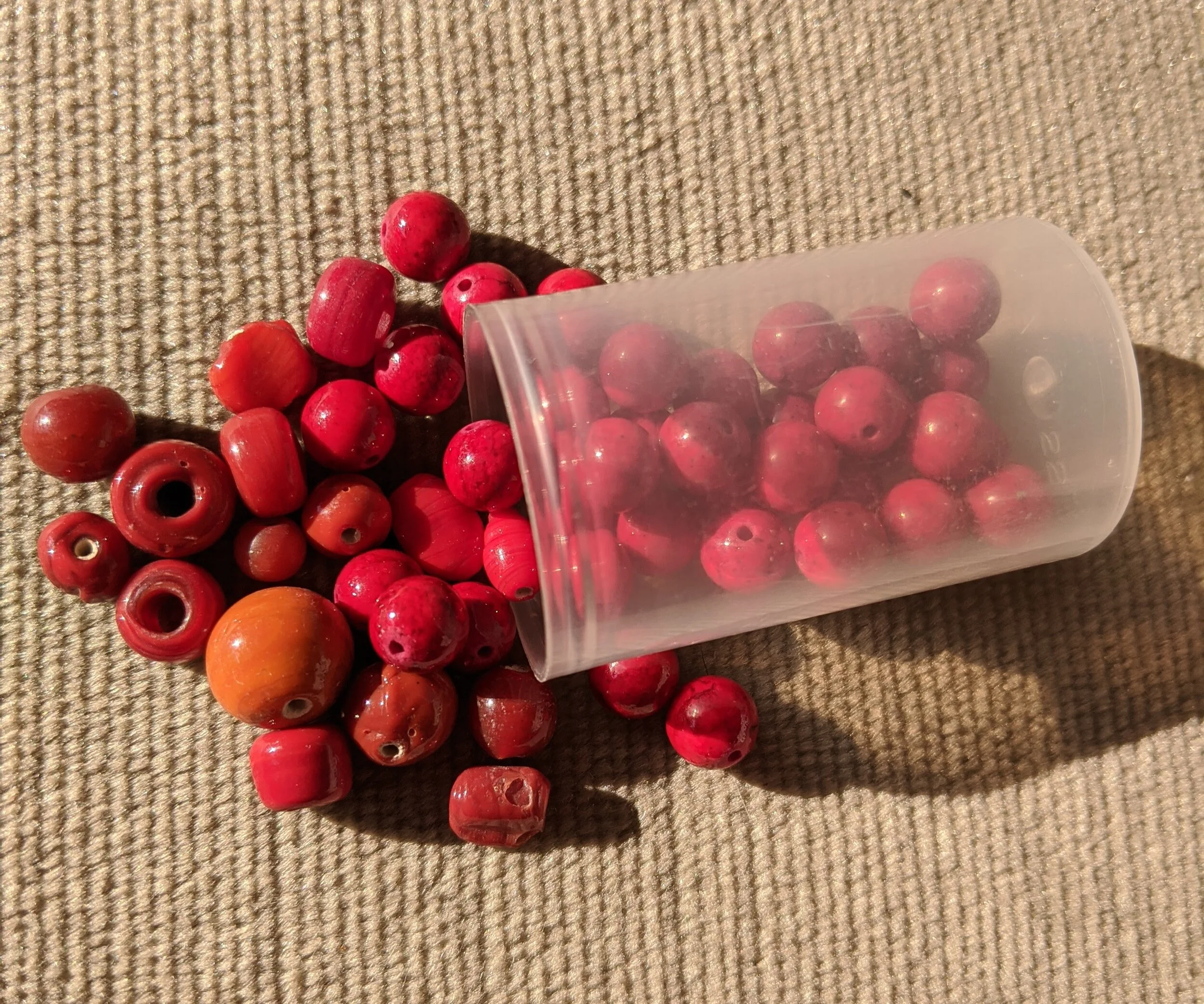 Vintage Assorted Red Indian Beads 