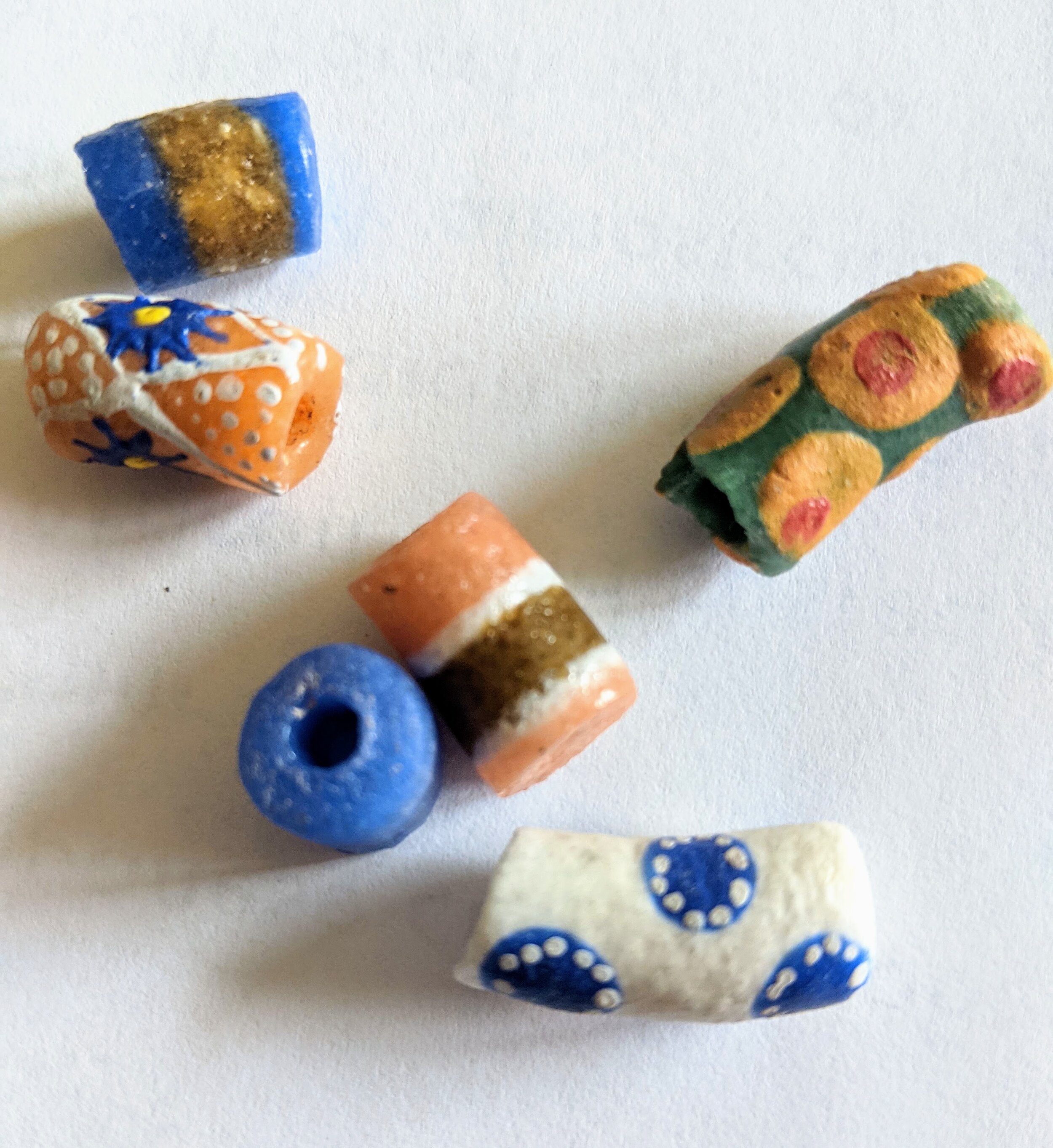 African Recycled Glass and Hand Painted Trade Beads