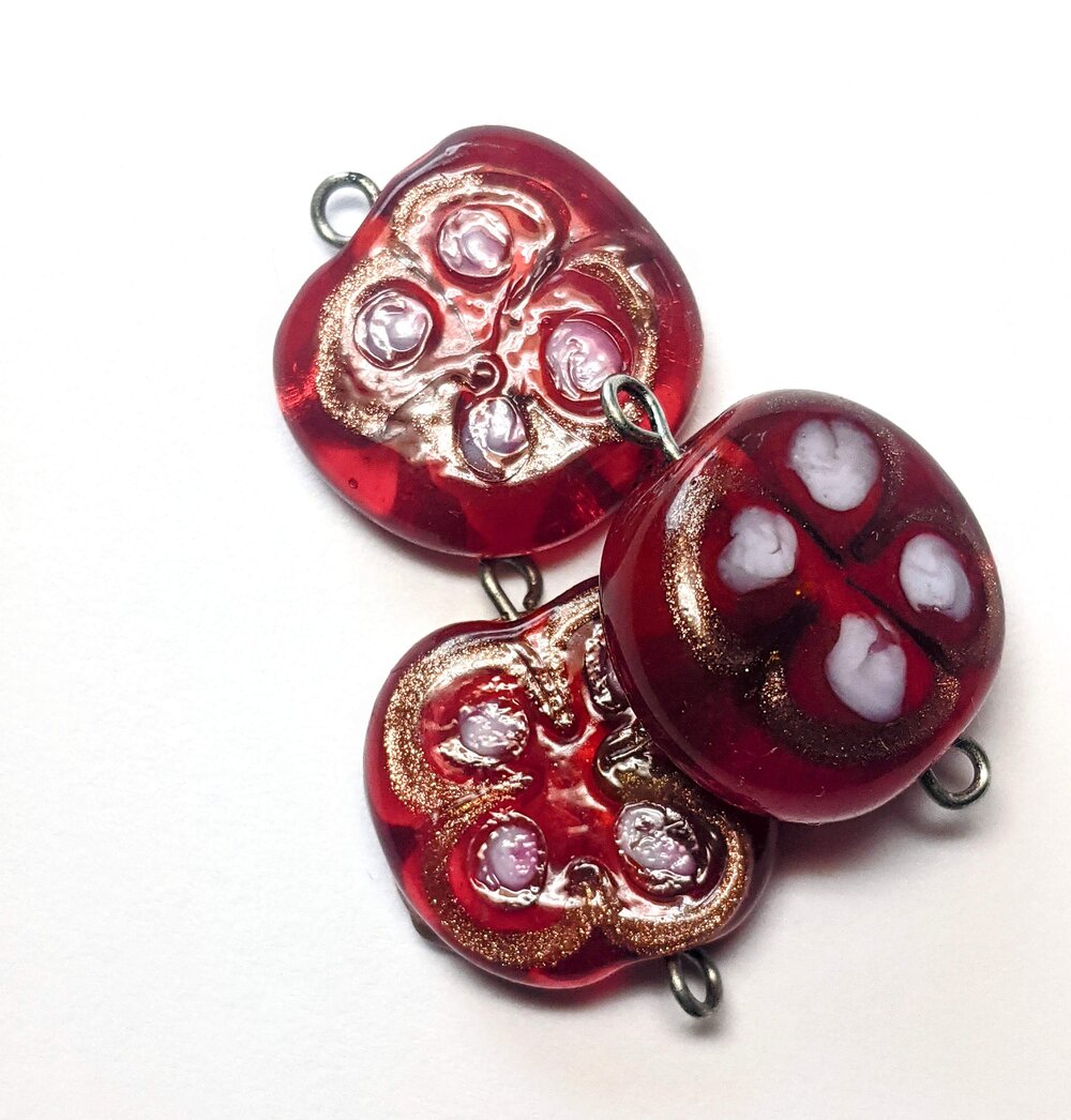 Vintage Indian 'Ladybug' coins with two headed eye pin