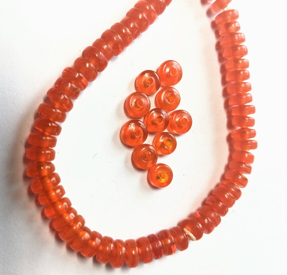 Bright Orange Indian Space Beads