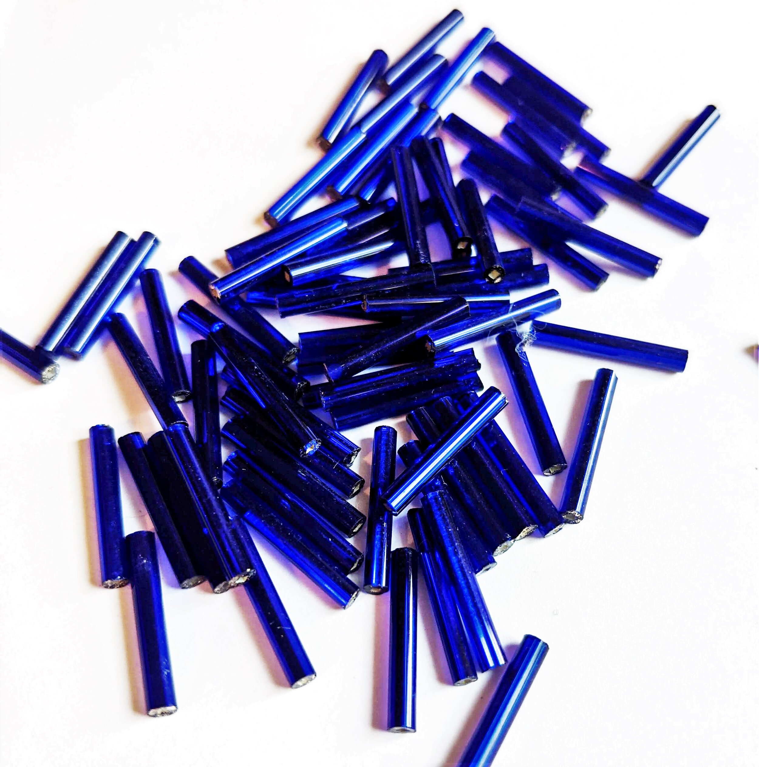 Vintage Blue Bugle Beads