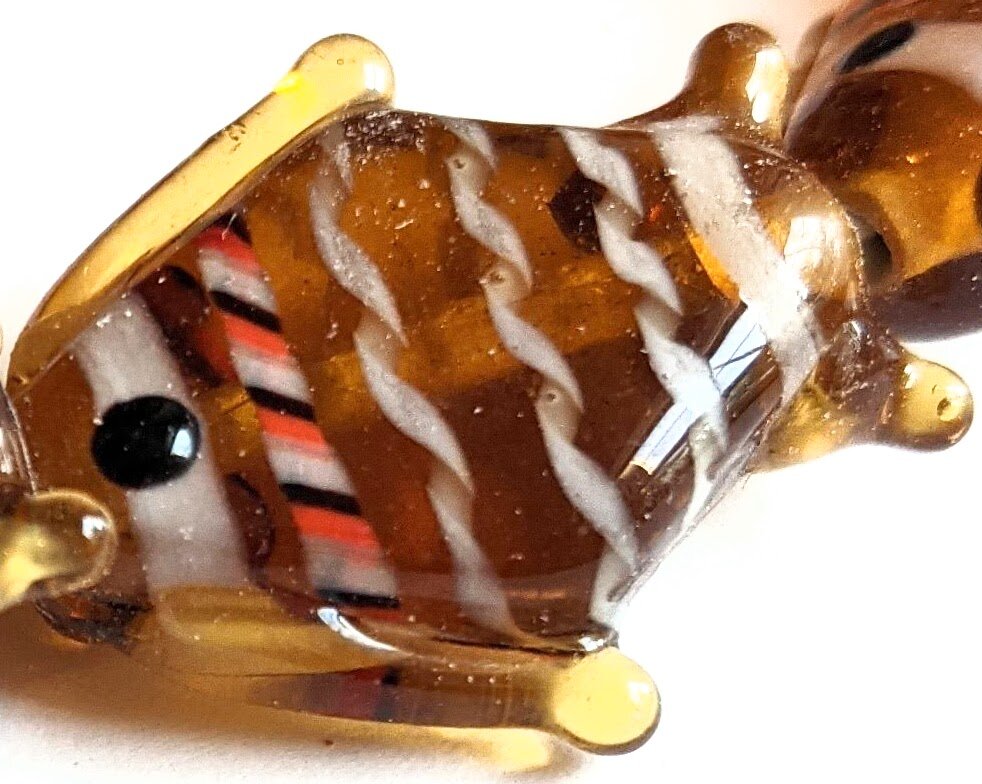 Vintage Lampwork Brown Glass Fish